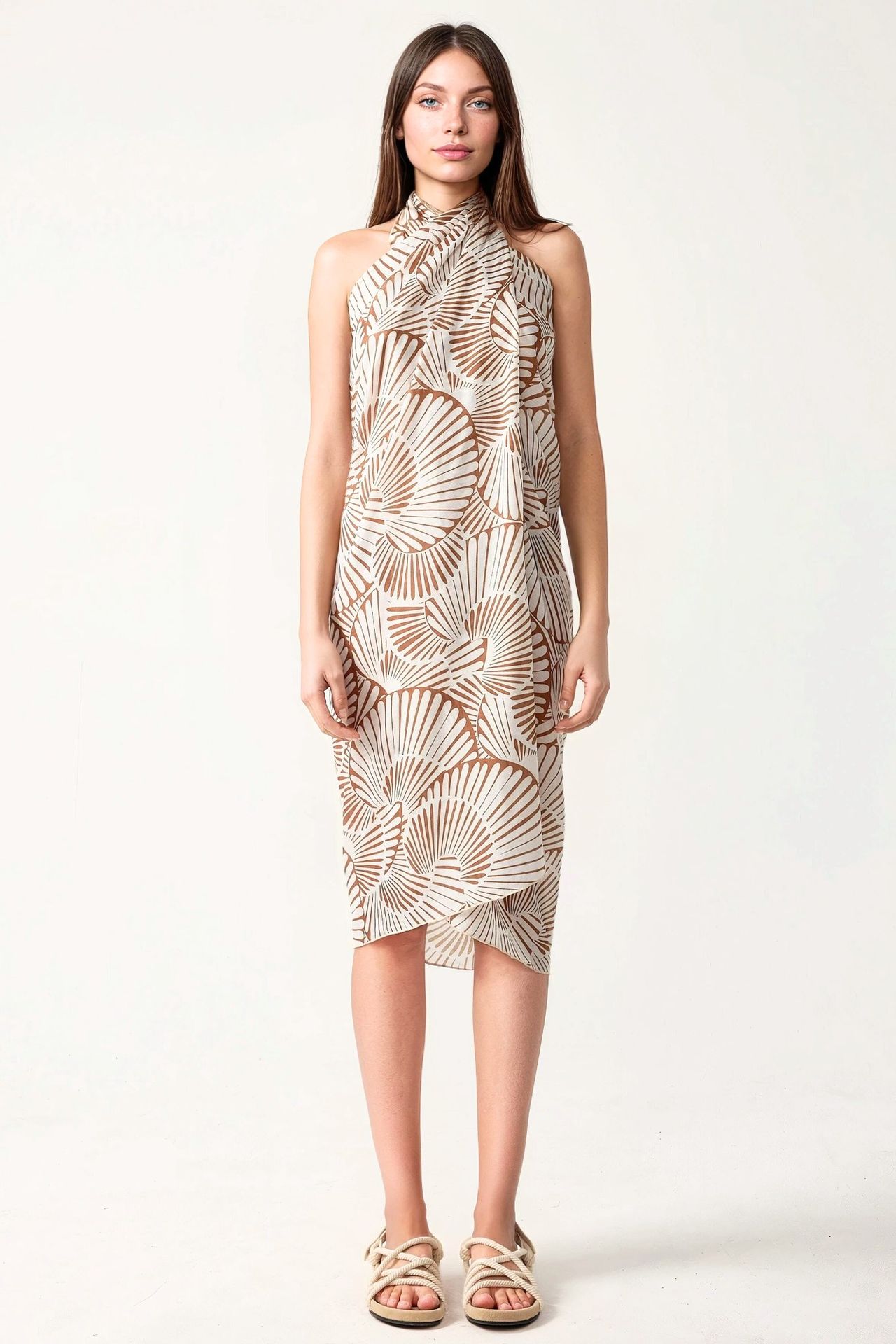 Long Printed Beach Cover-Up