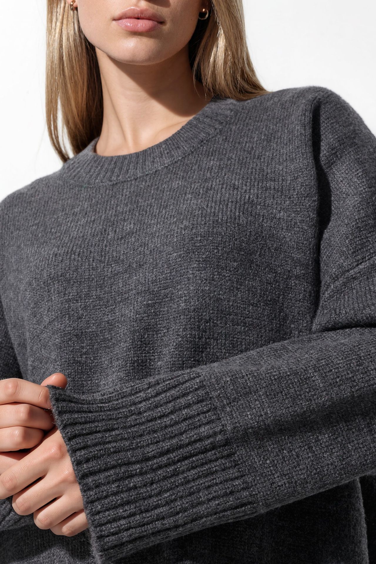 Oversized Crew Neck Knit Sweater 5