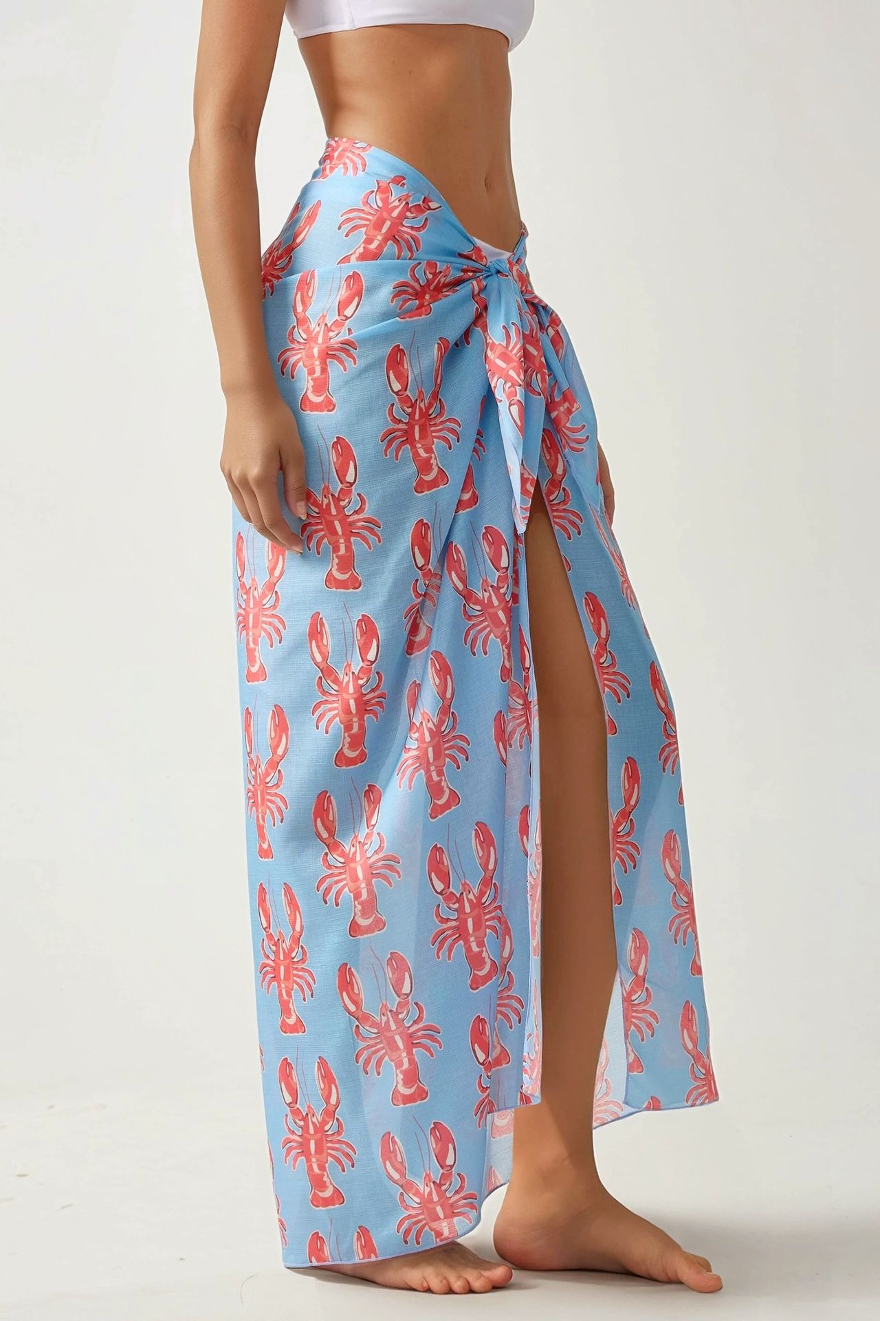 Long Printed Beach Cover-Up