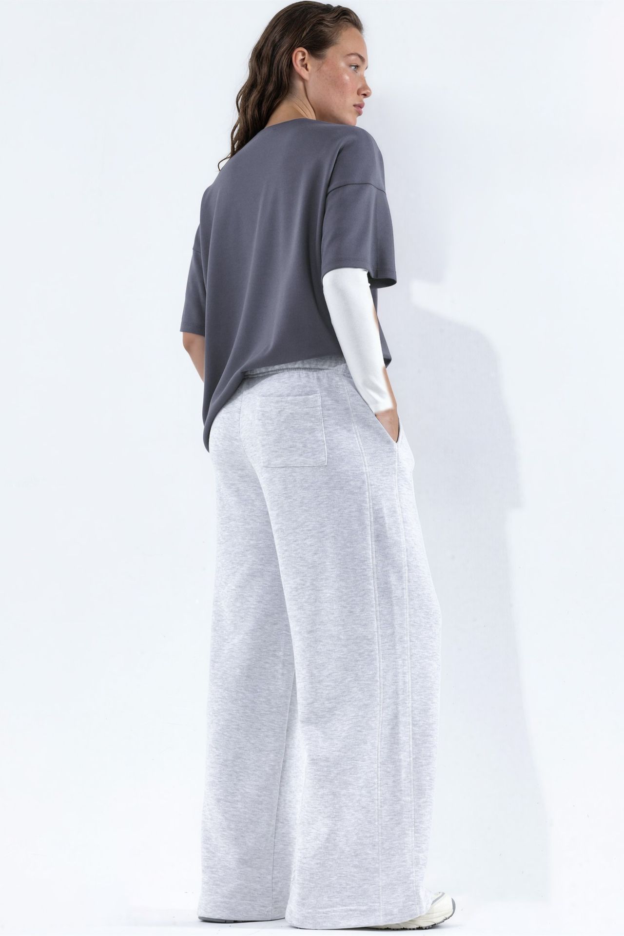 Cotton Blend Straight Leg Pants 4