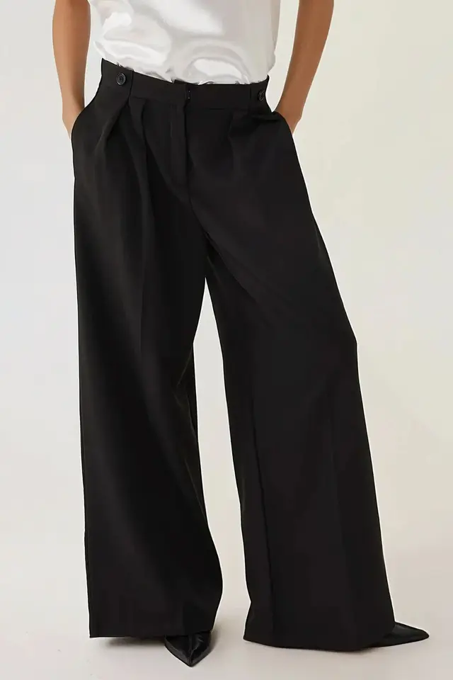 High Waist Pleated Palazzo Pants