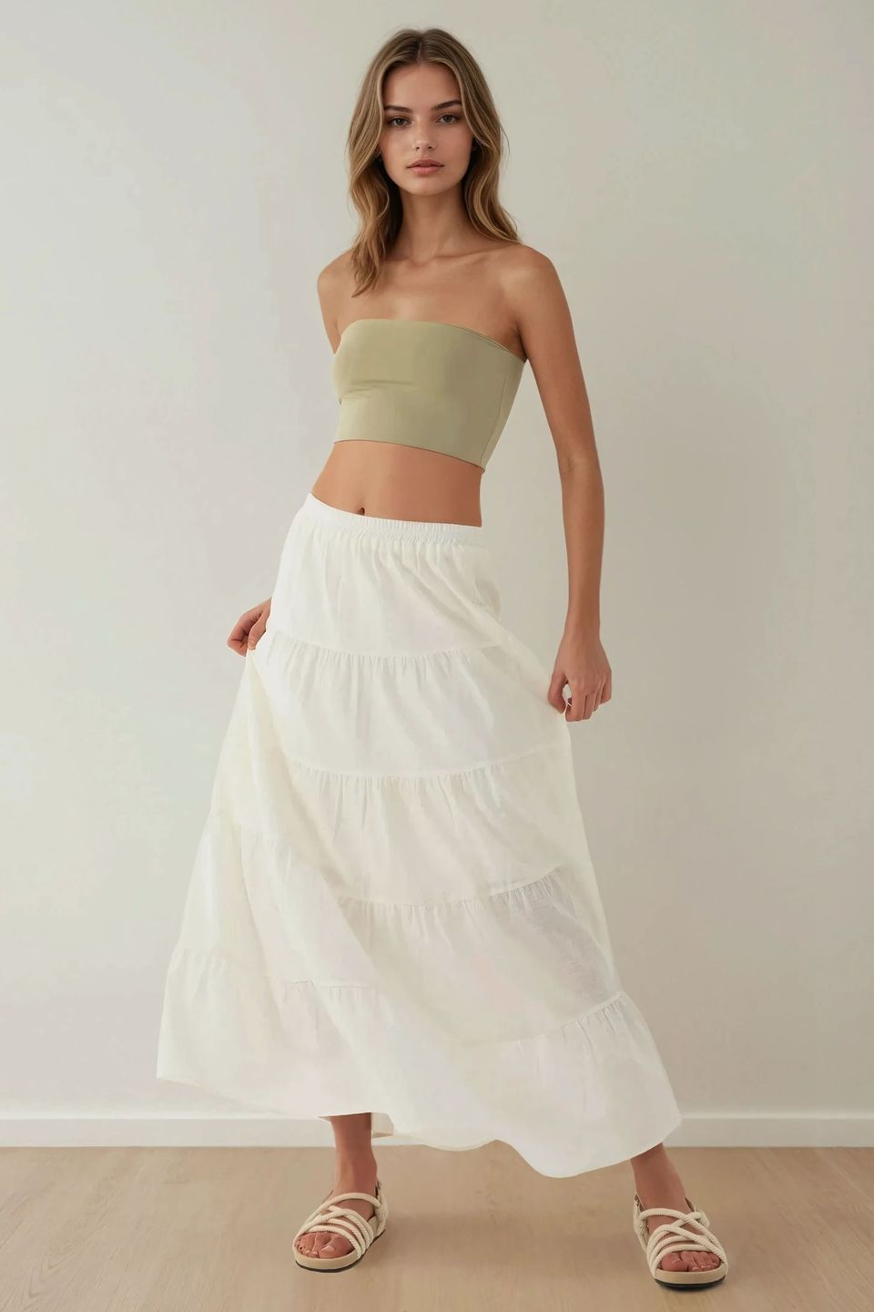 High Waist Maxi Skirt in Linen