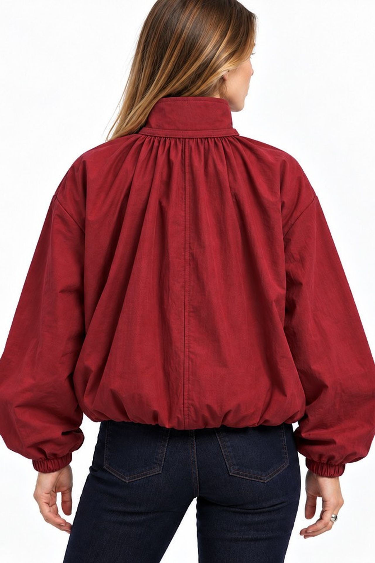 Oversize Dik Yakalı Bomber Ceket 5
