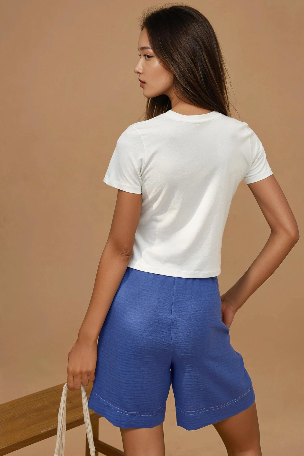 Printed Regular Fit Crew Neck 100% Cotton Crop T-shirt 3