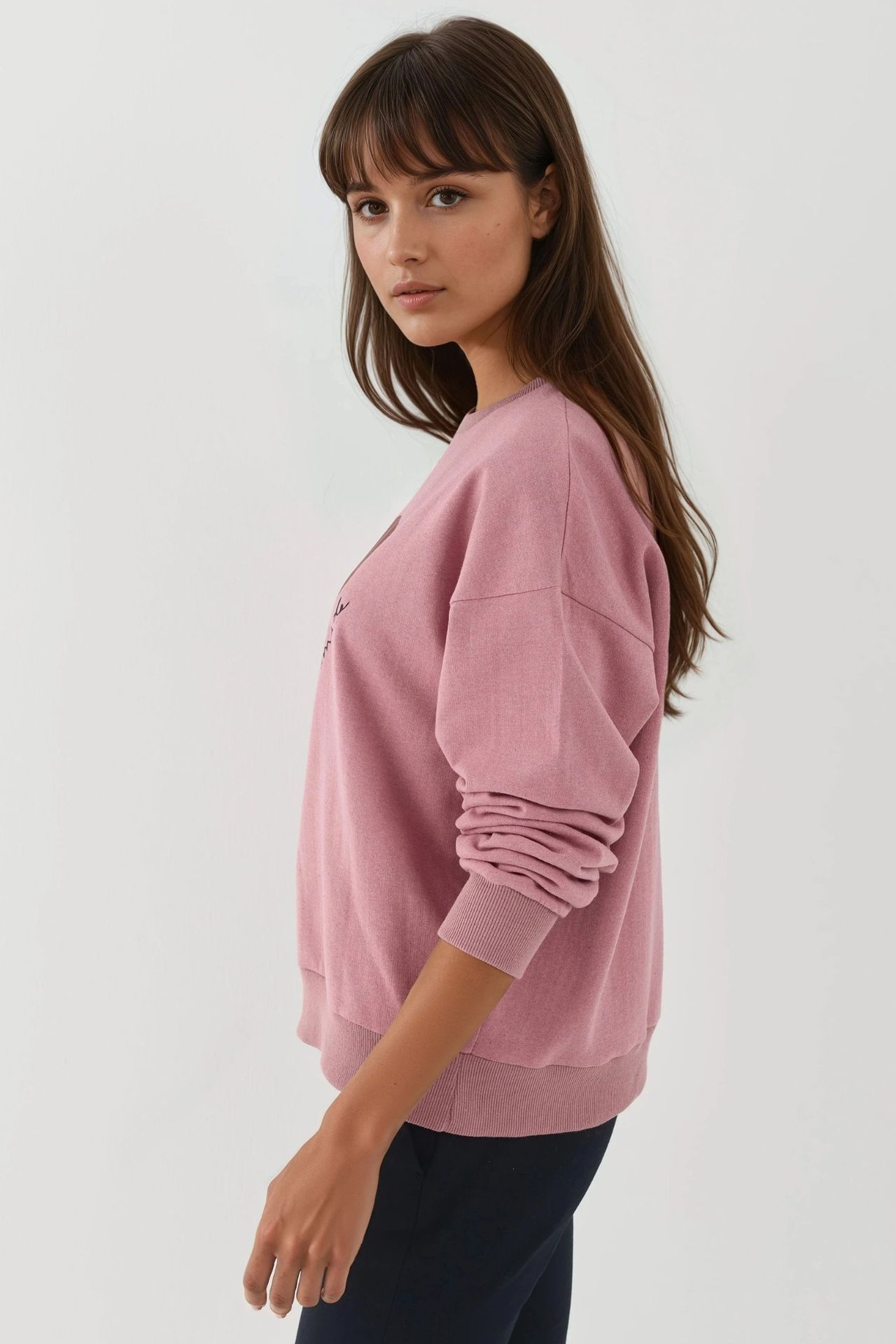 Printed Crew Neck Raised Sweatshirt 5