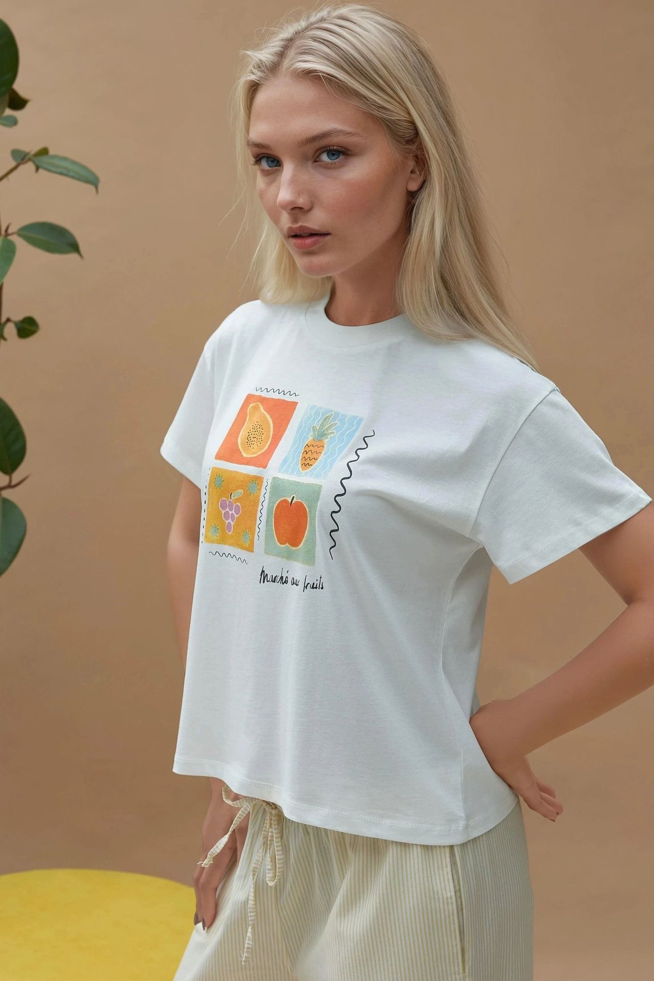 Printed Regular Fit Crew Neck 100% Cotton T-shirt