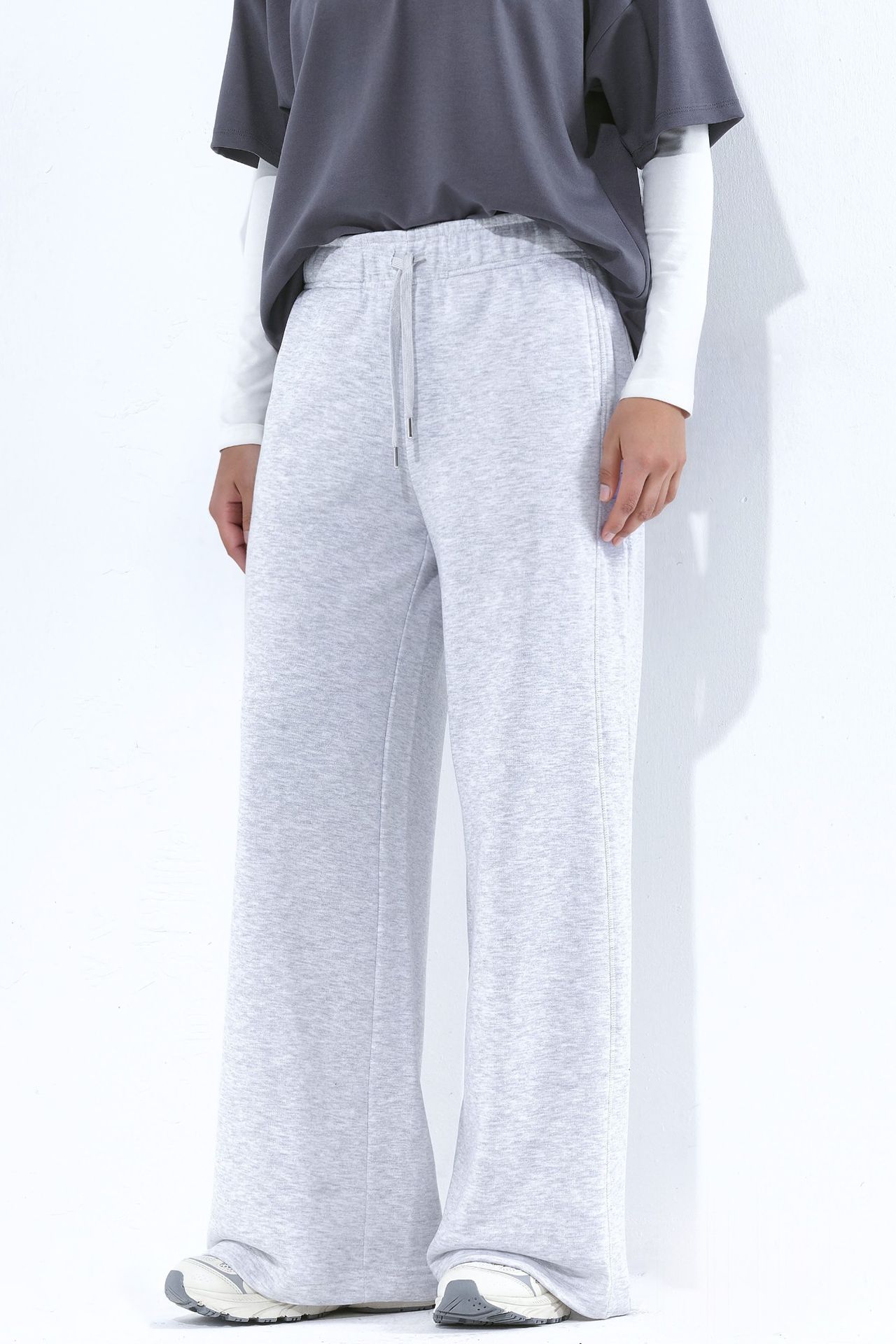 Cotton Blend Straight Leg Pants 1