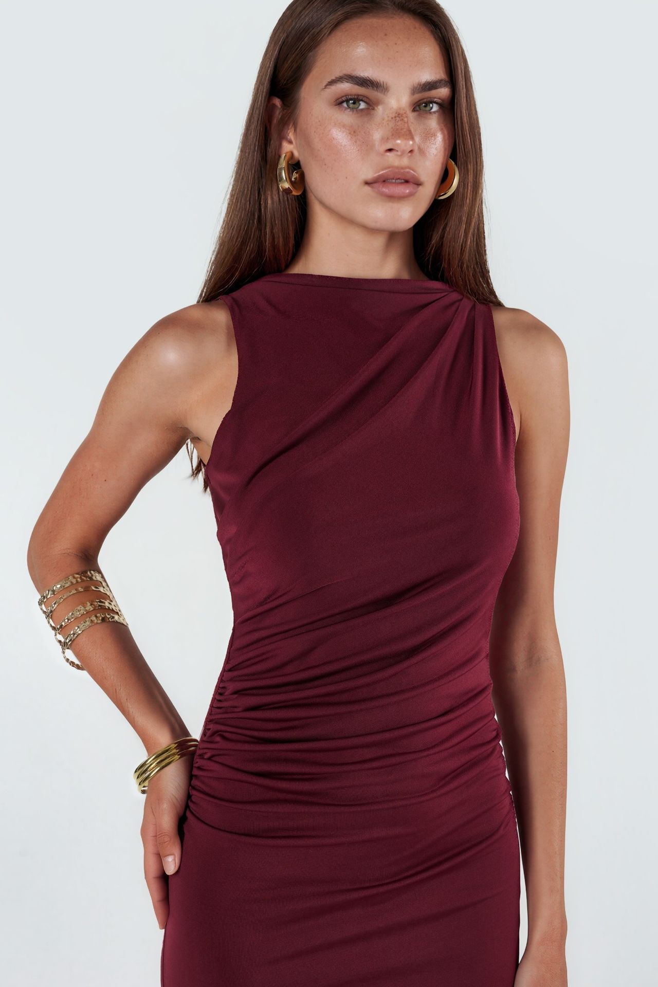 Ruched Detail Bodycon Maxi Dress 2