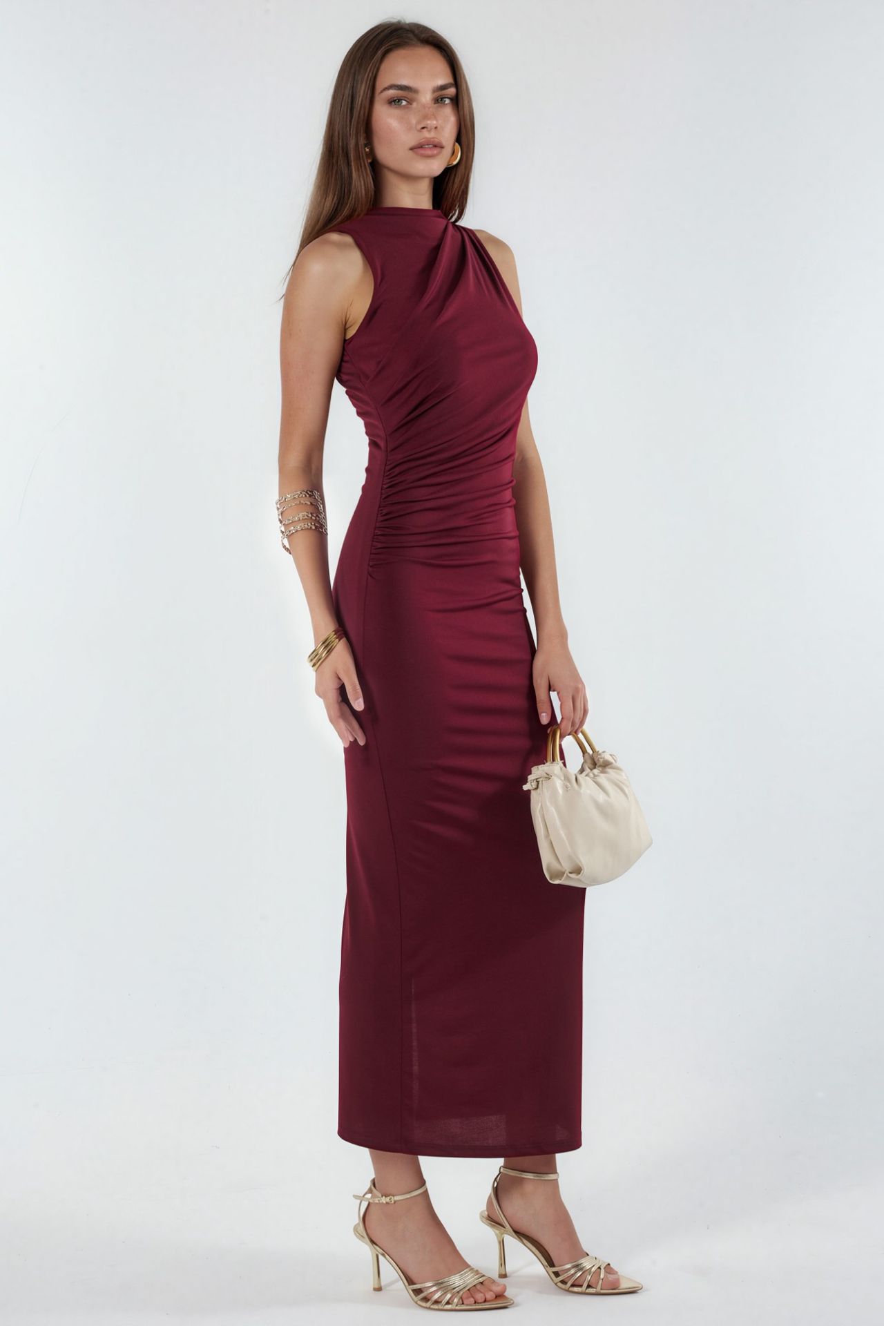 Ruched Detail Bodycon Maxi Dress 4