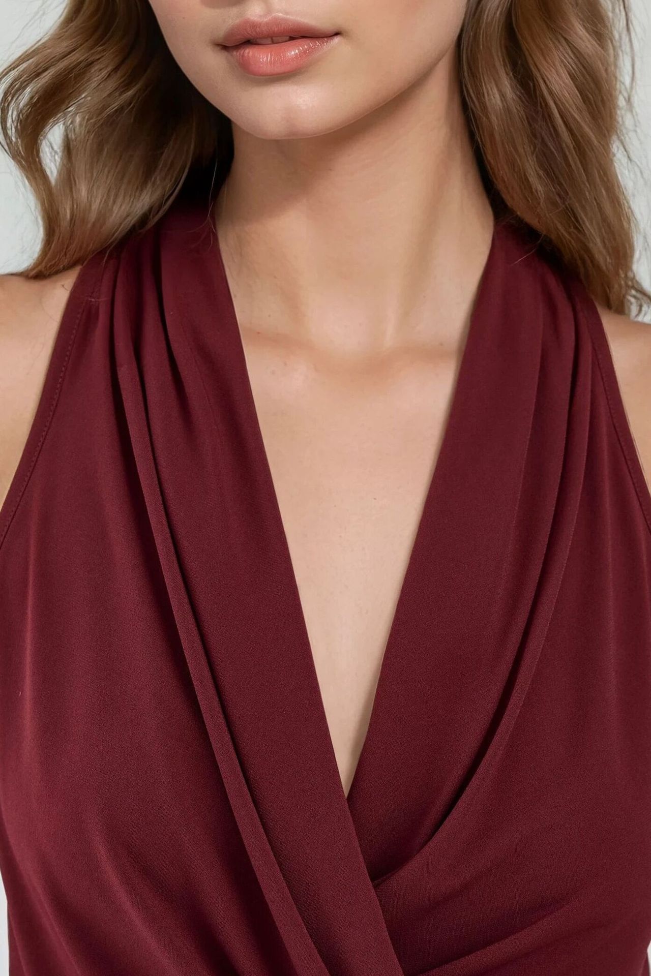 Draped Cowl Neck Sleeveless Crop Top 5