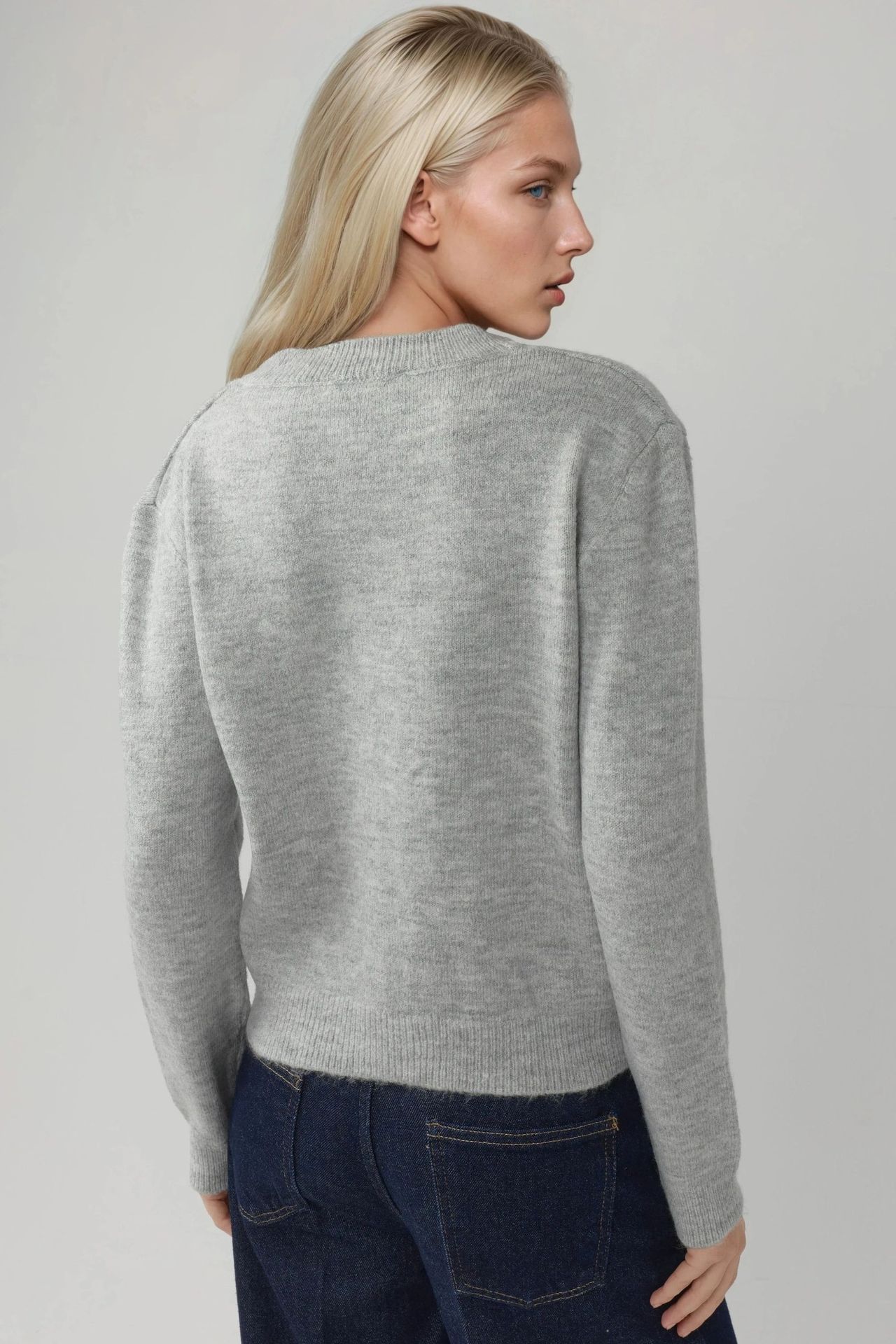 Crew Neck Knitwear Soft Touch Cardigan 5