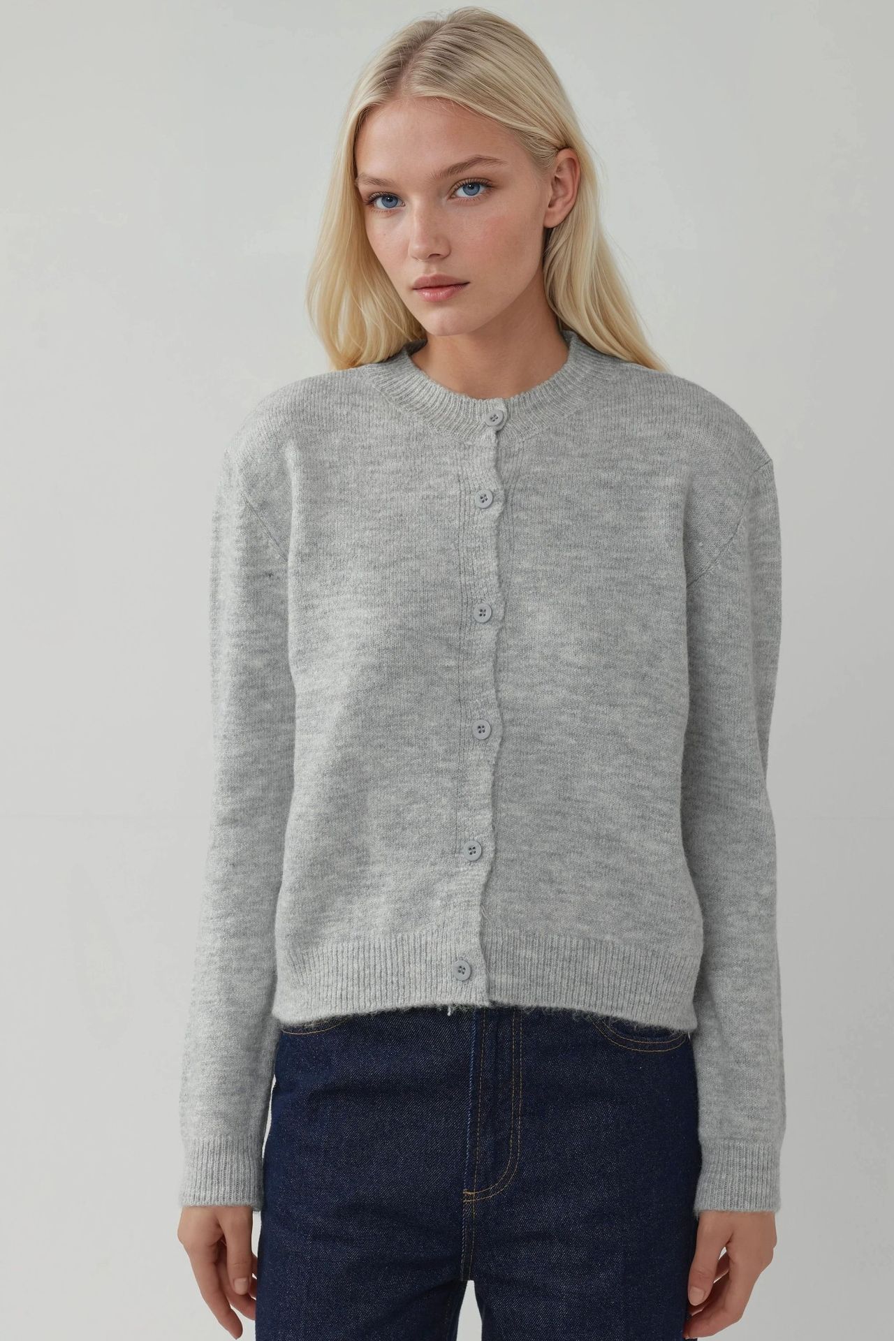 Crew Neck Knitwear Soft Touch Cardigan 6
