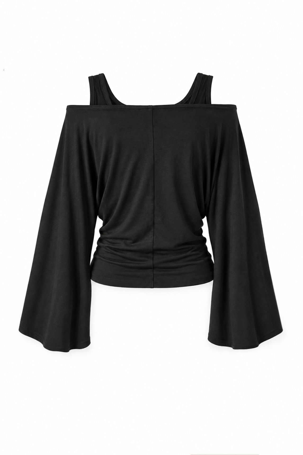 Asymmetric Neck Two-Piece Stretch Knit Top 8