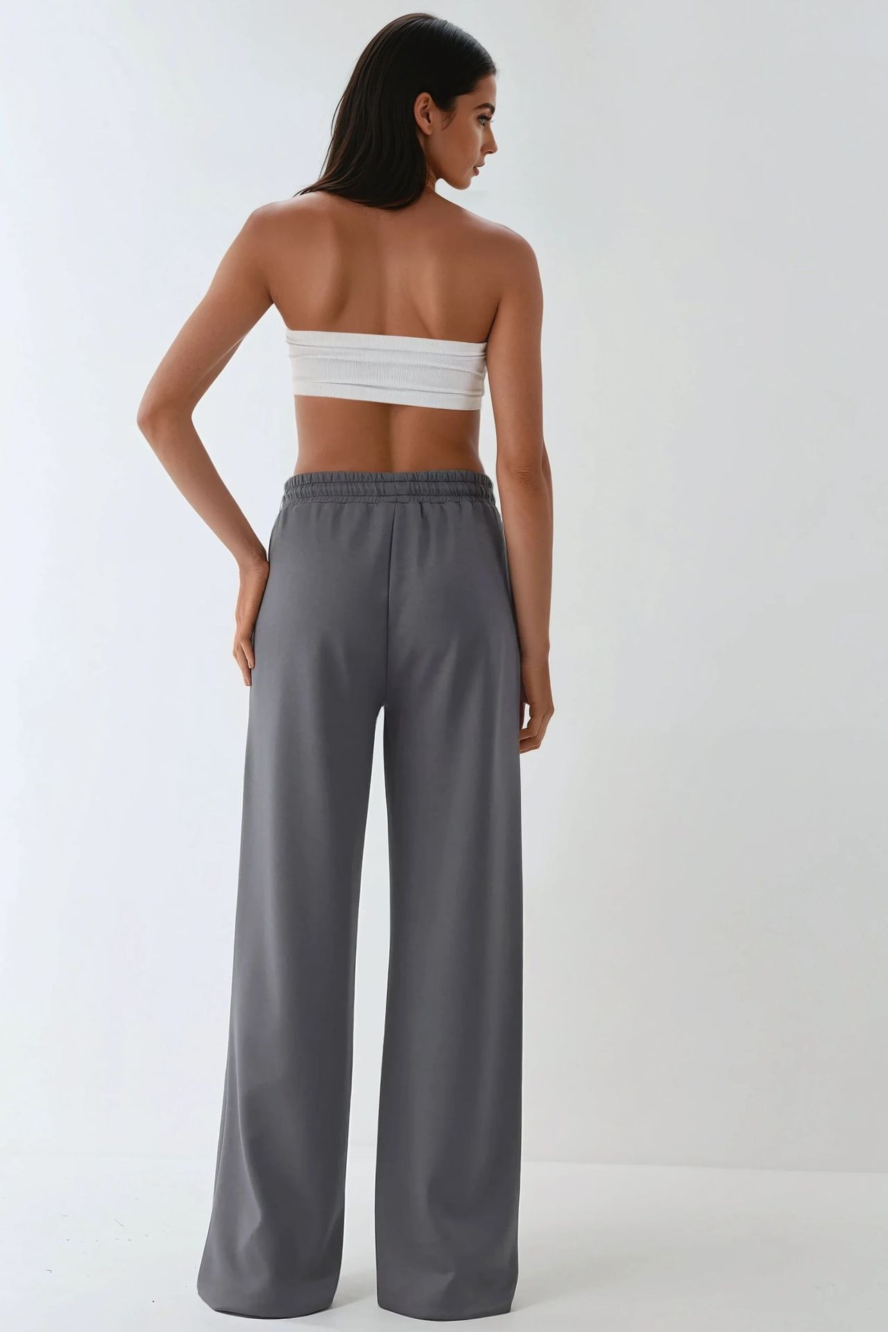 Modal Touch Basic Sweatshirt & Wide Leg Pants Two-Piece Coord Set 7