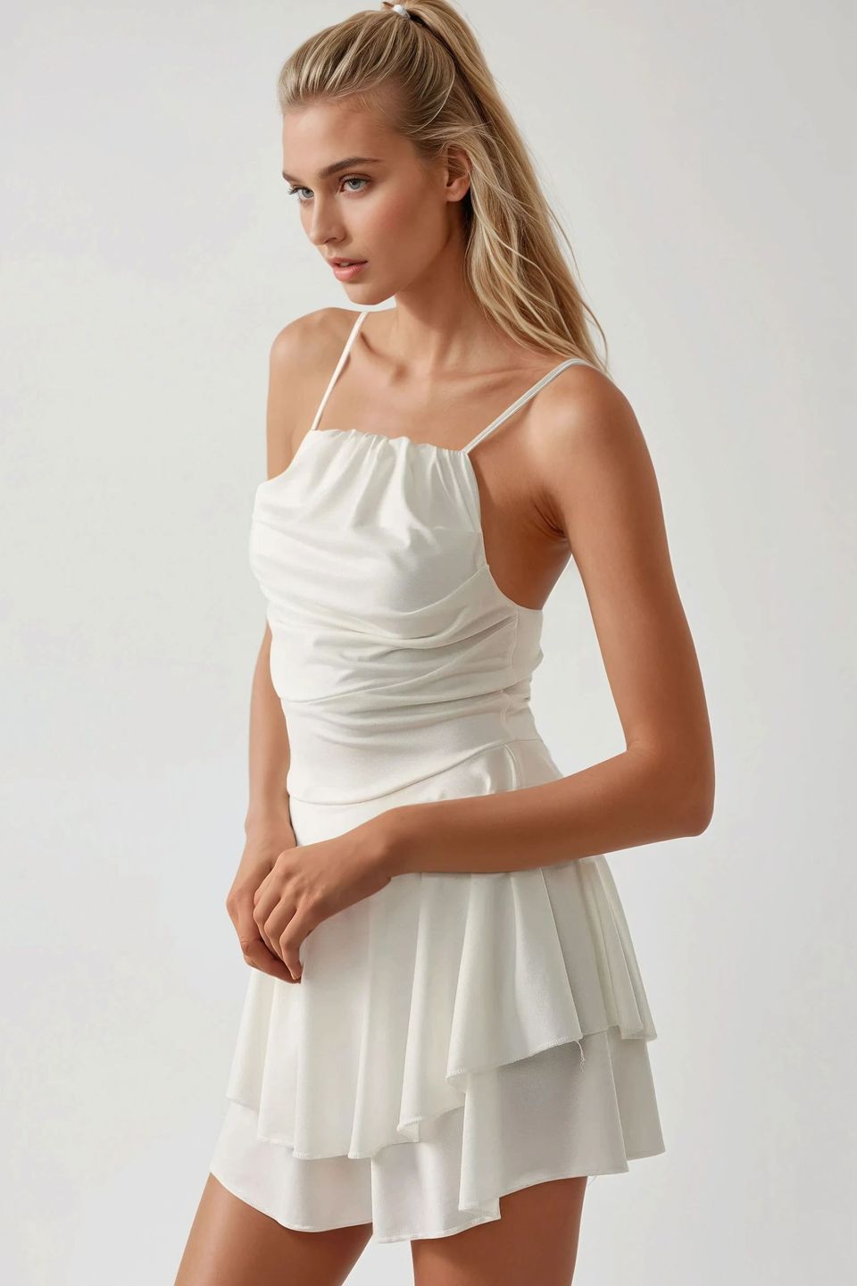 Halter Collar Mini Skater Dress