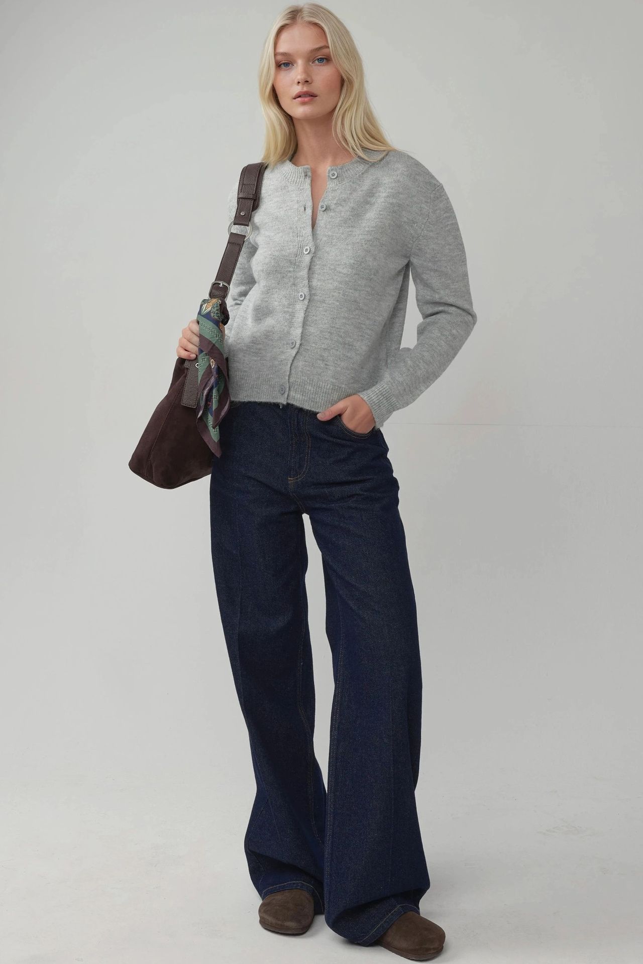 Crew Neck Knitwear Soft Touch Cardigan 3