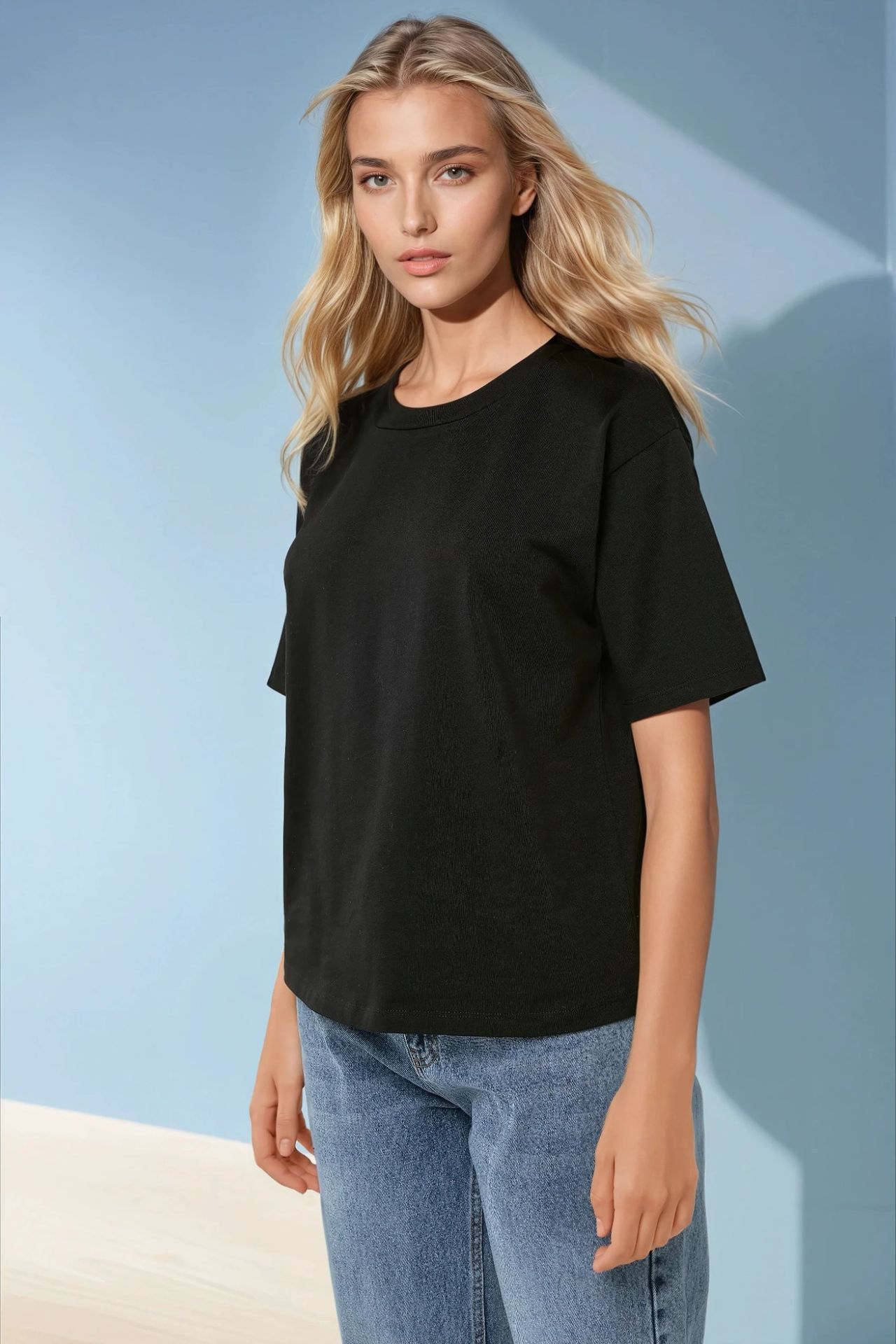 Basic Cotton Crew Neck T-Shirt