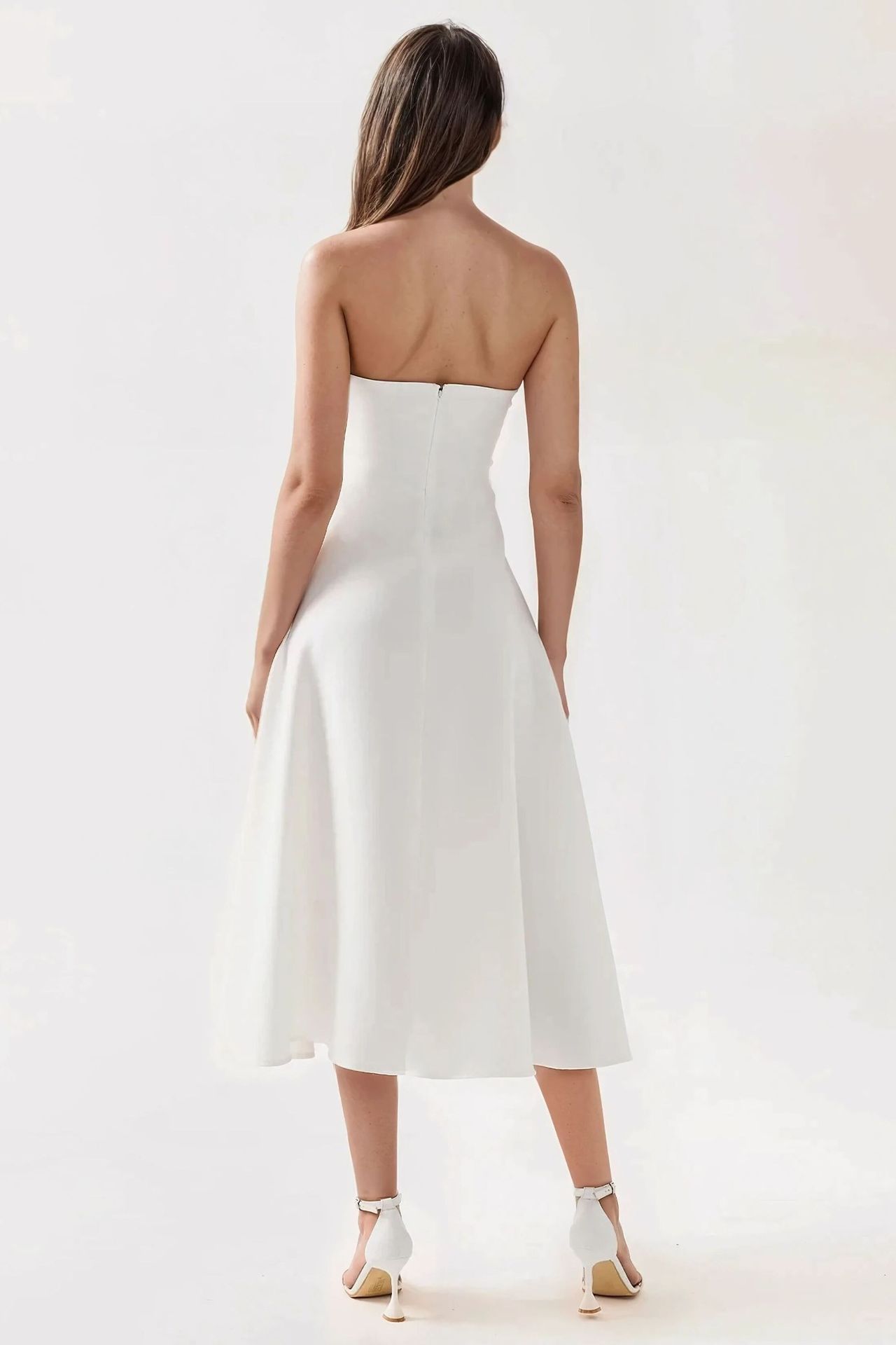 Strapless Midi A-Form Dress