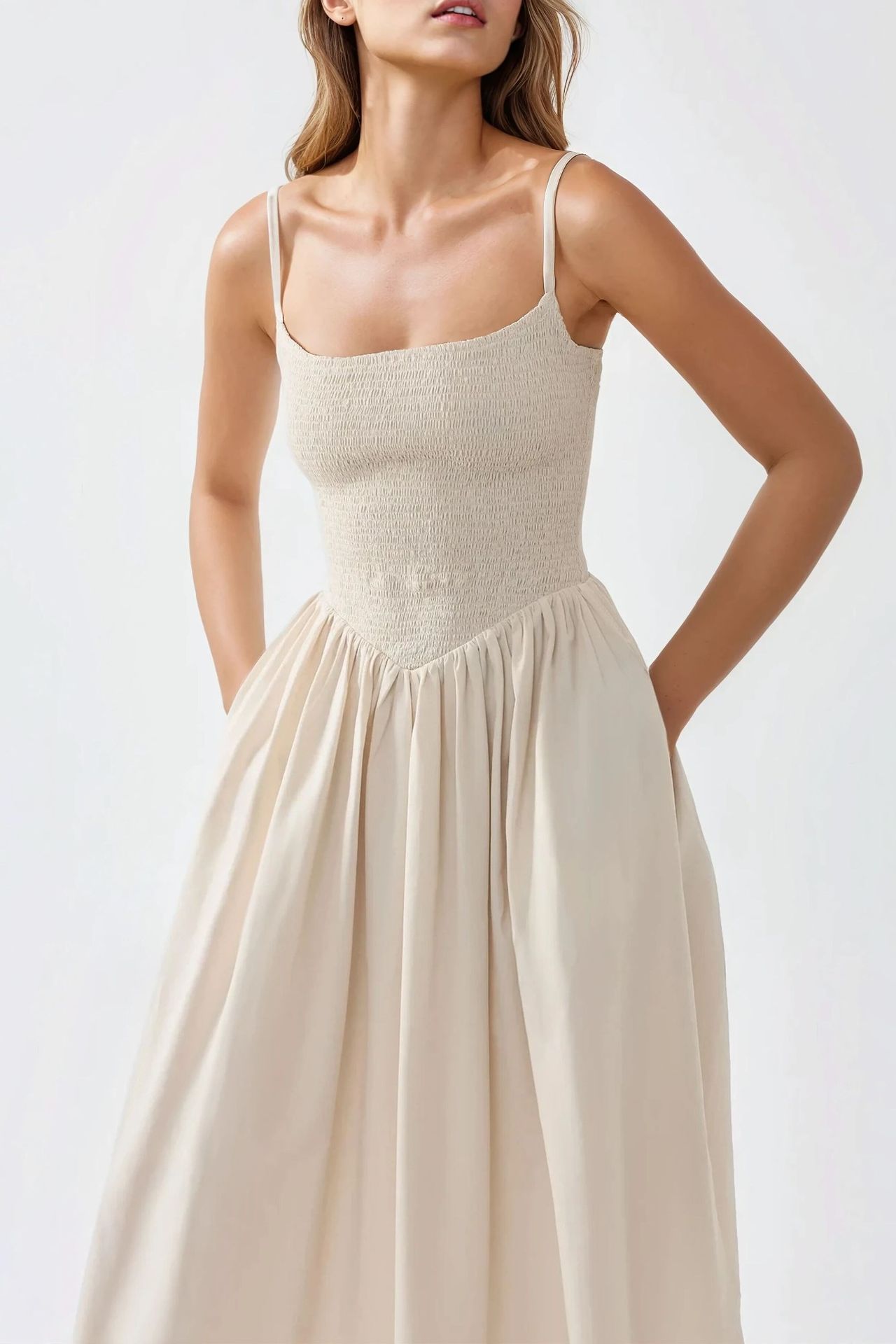 Square Collar A-Form Maxi Dress 4