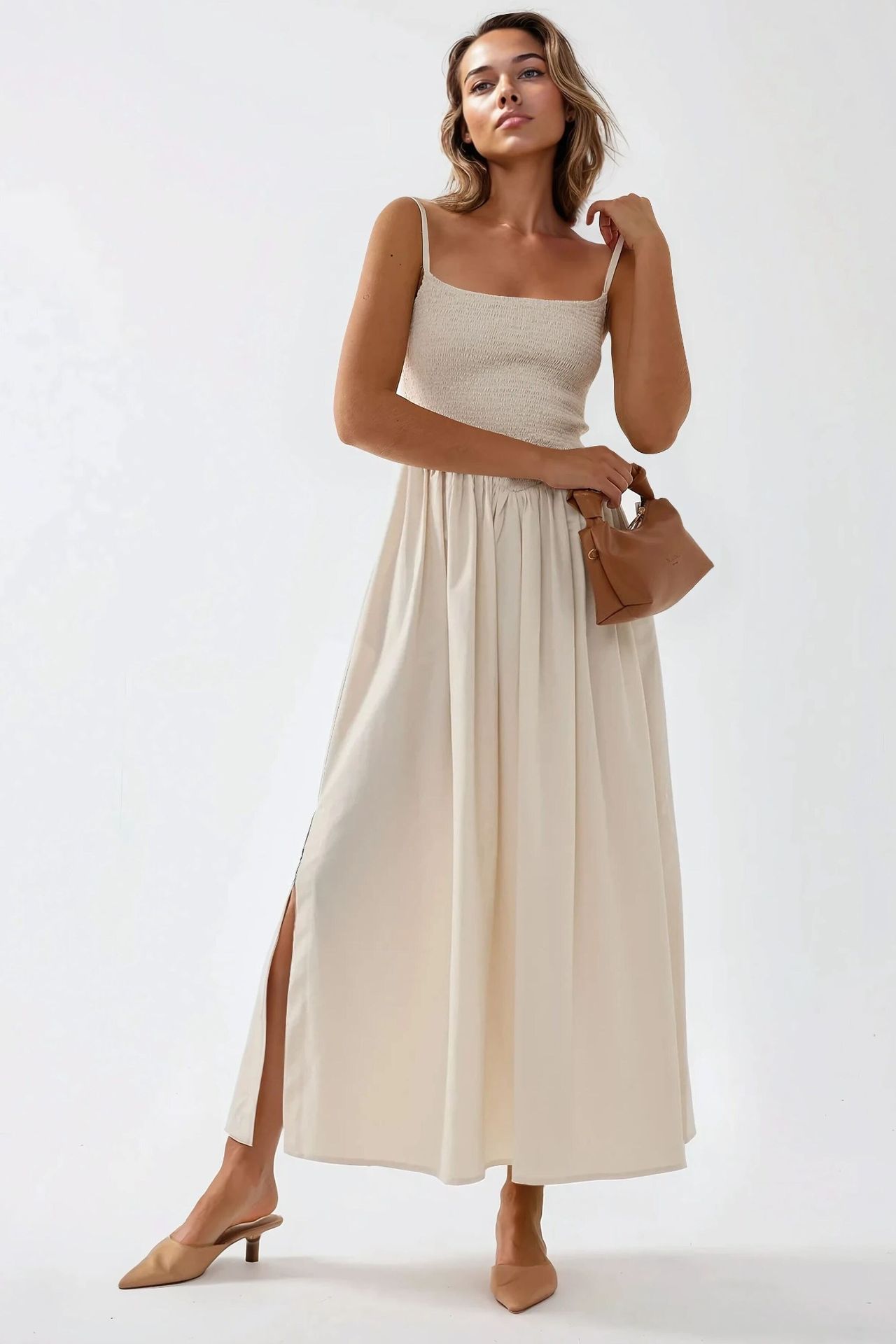 Square Collar A-Form Maxi Dress 1
