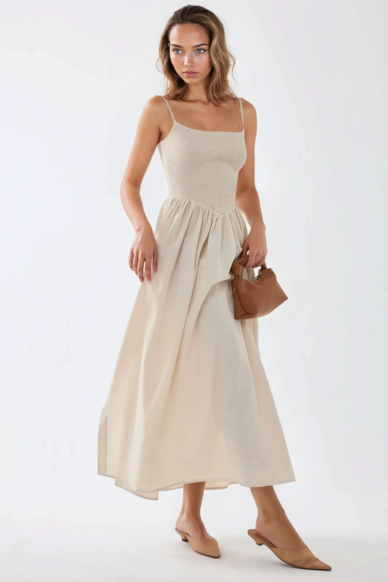 Square Collar A-Form Maxi Dress 3