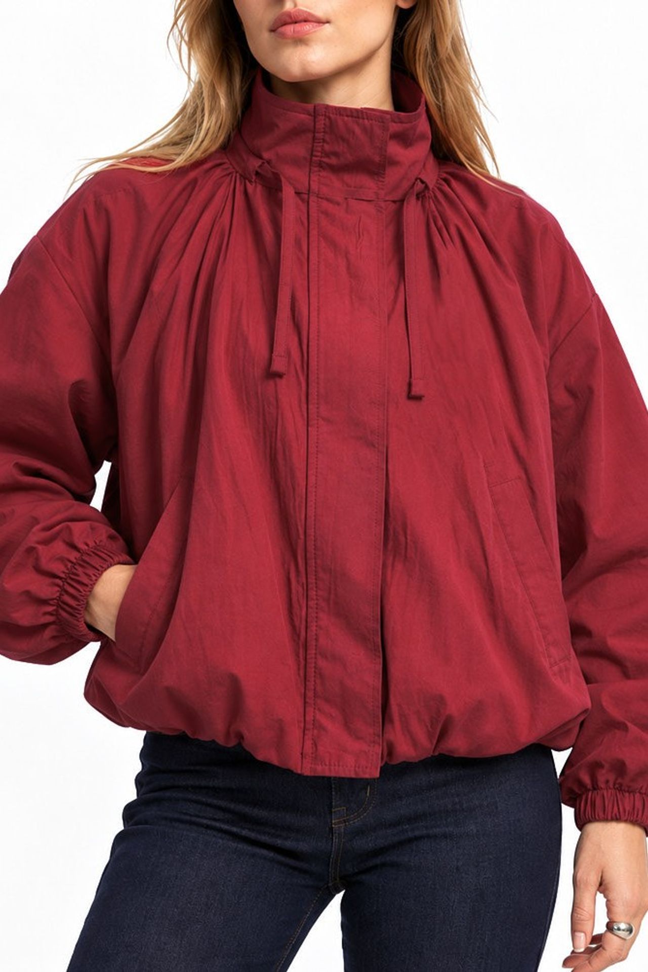 Oversize Dik Yakalı Bomber Ceket 3