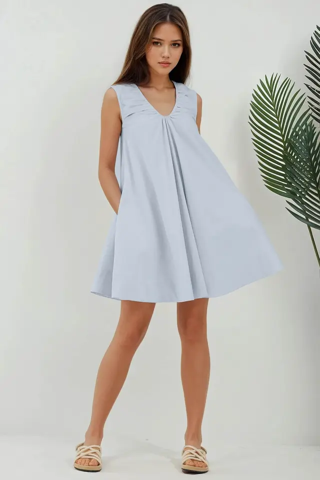 Mini U Collar A-Form Dress
