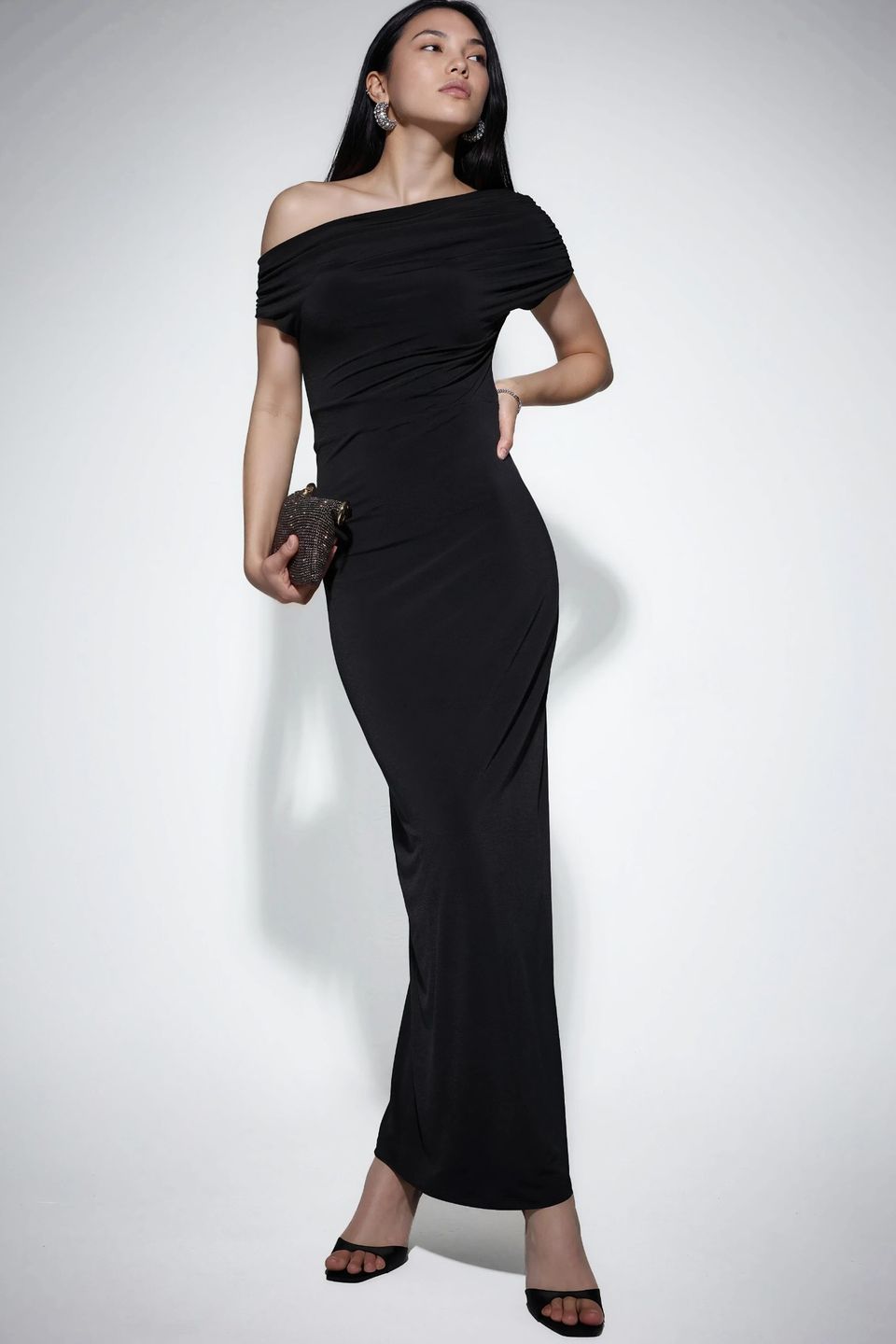 slim fit maxi dress Donna Karan Women's The Modern Travel Midi Fit And Flare Dress in KHAKI GREEN main image 1