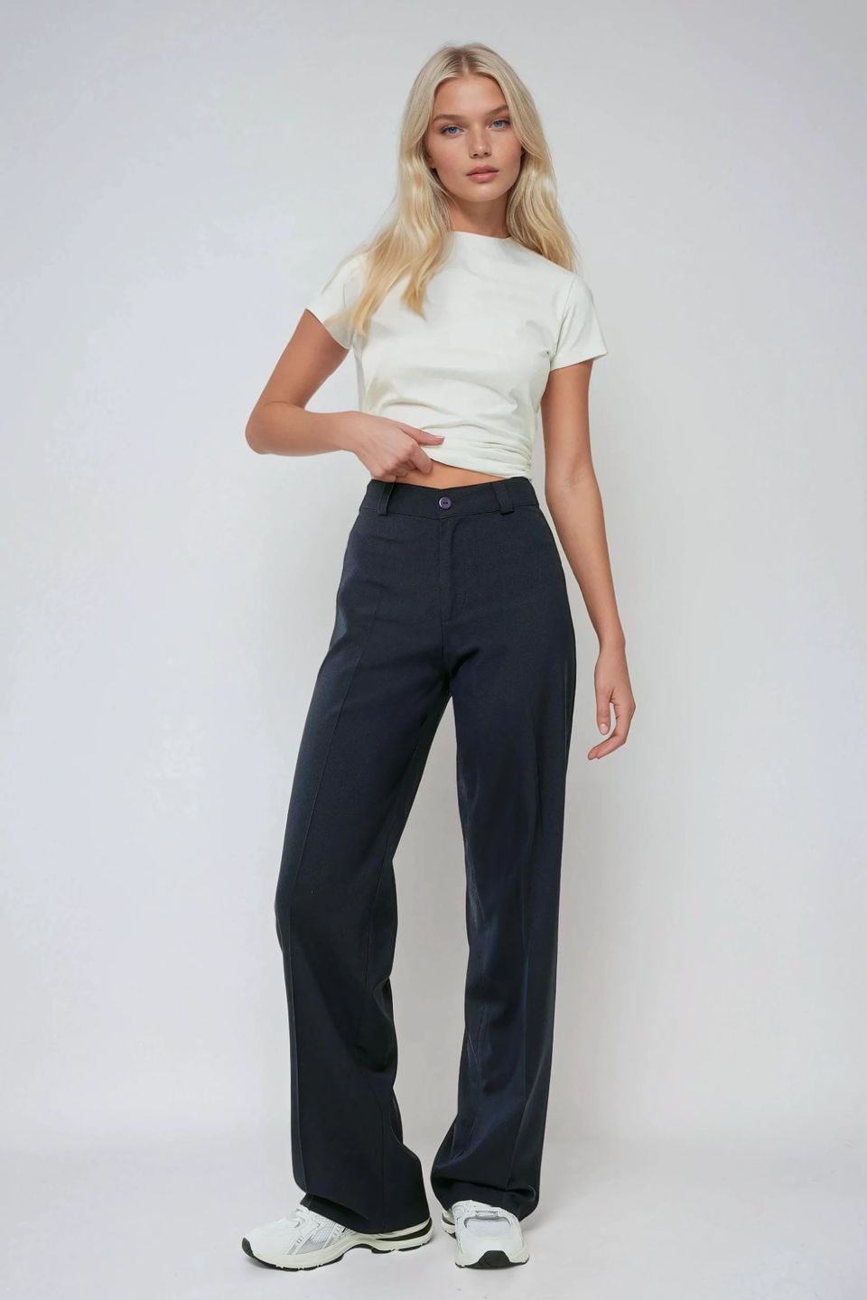 High Waist Straight Leg Pants