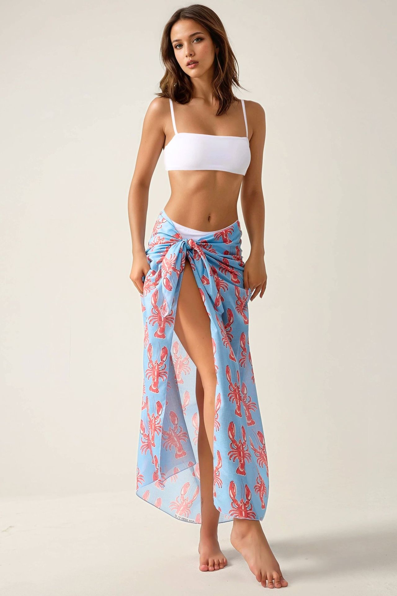 Long Printed Beach Cover-Up