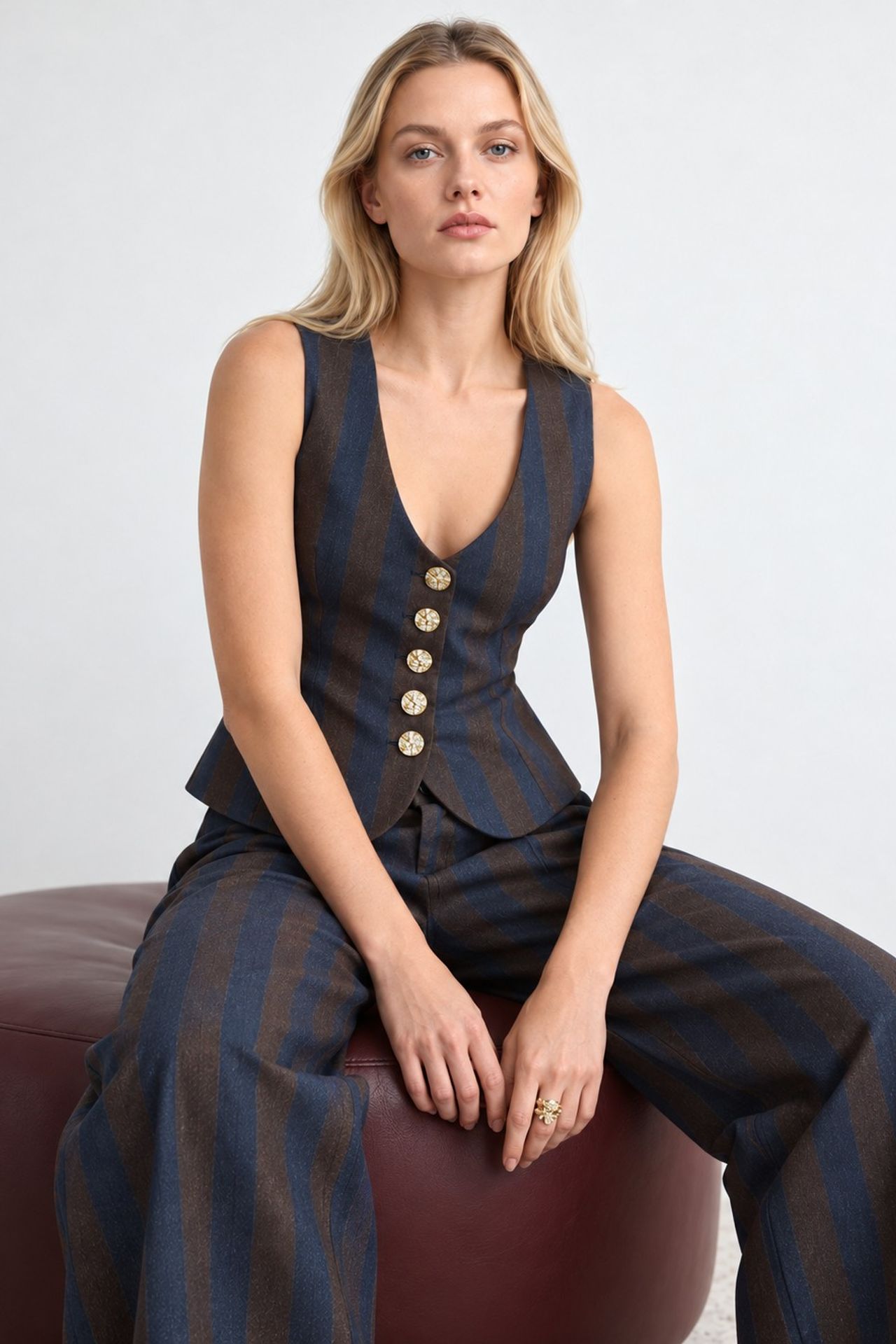 Striped Woven Vest 2