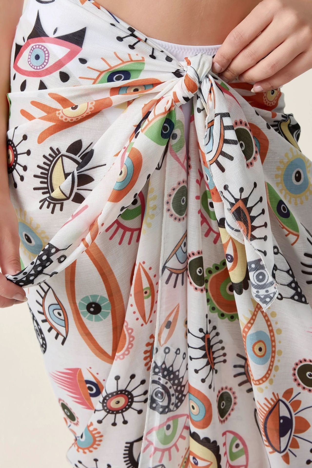 Long Printed Beach Cover-Up