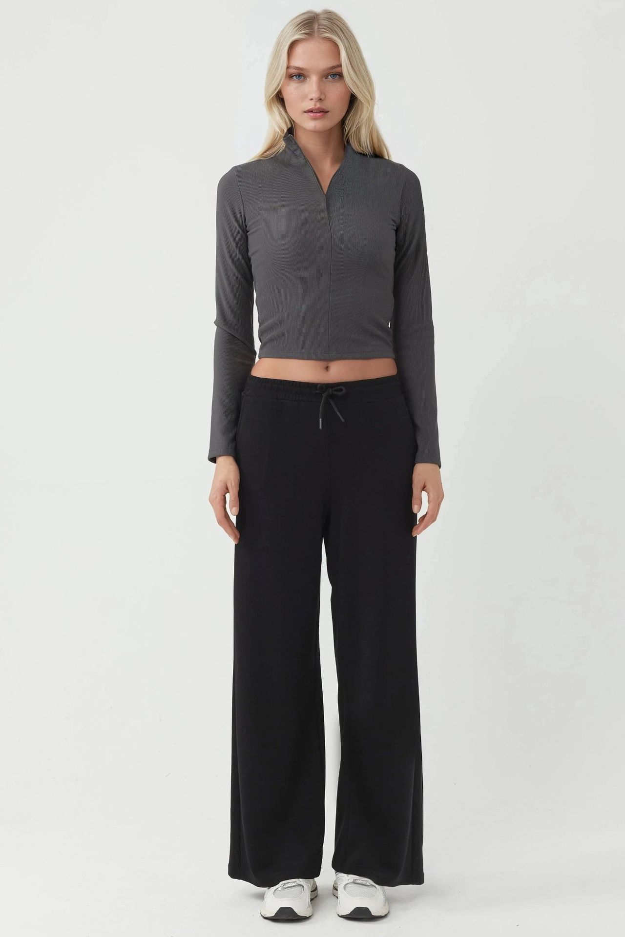 Elastic Waist Soft Touch Palazzo Sweatpants 6