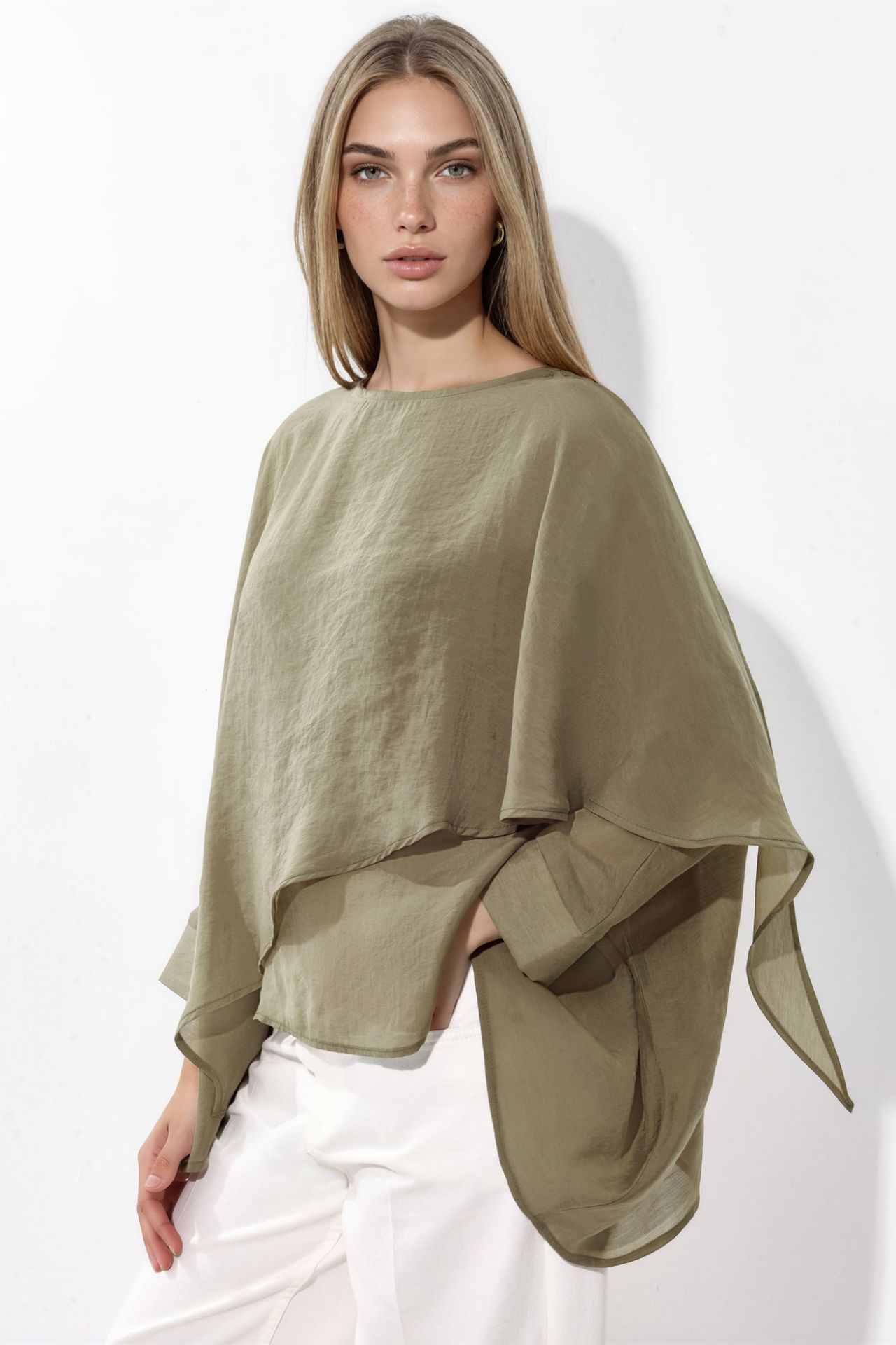 Oversized Lightweight Flowy Woven Blouse 2