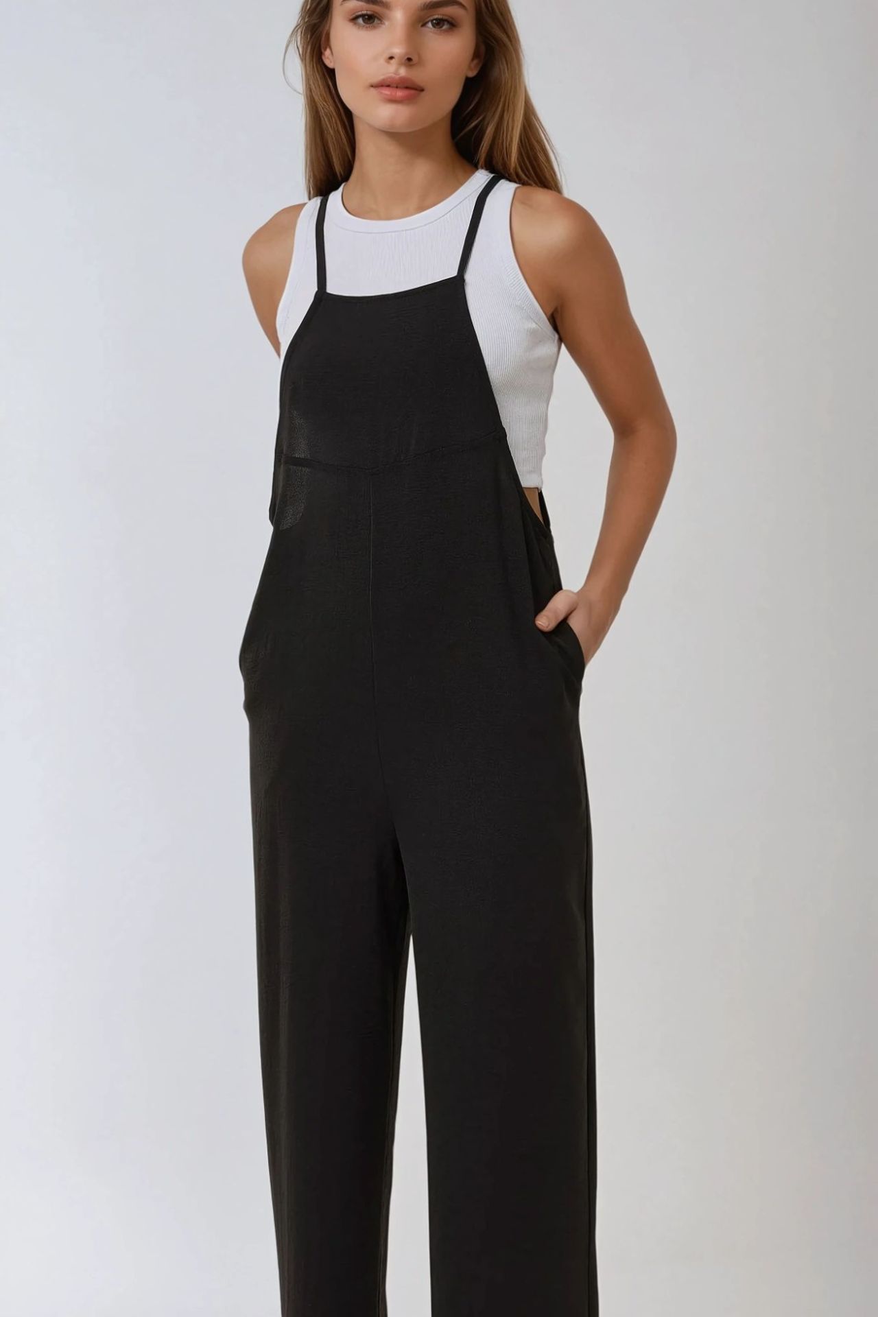 Halter Neck Regular Fit Jumpsuit with Pocket