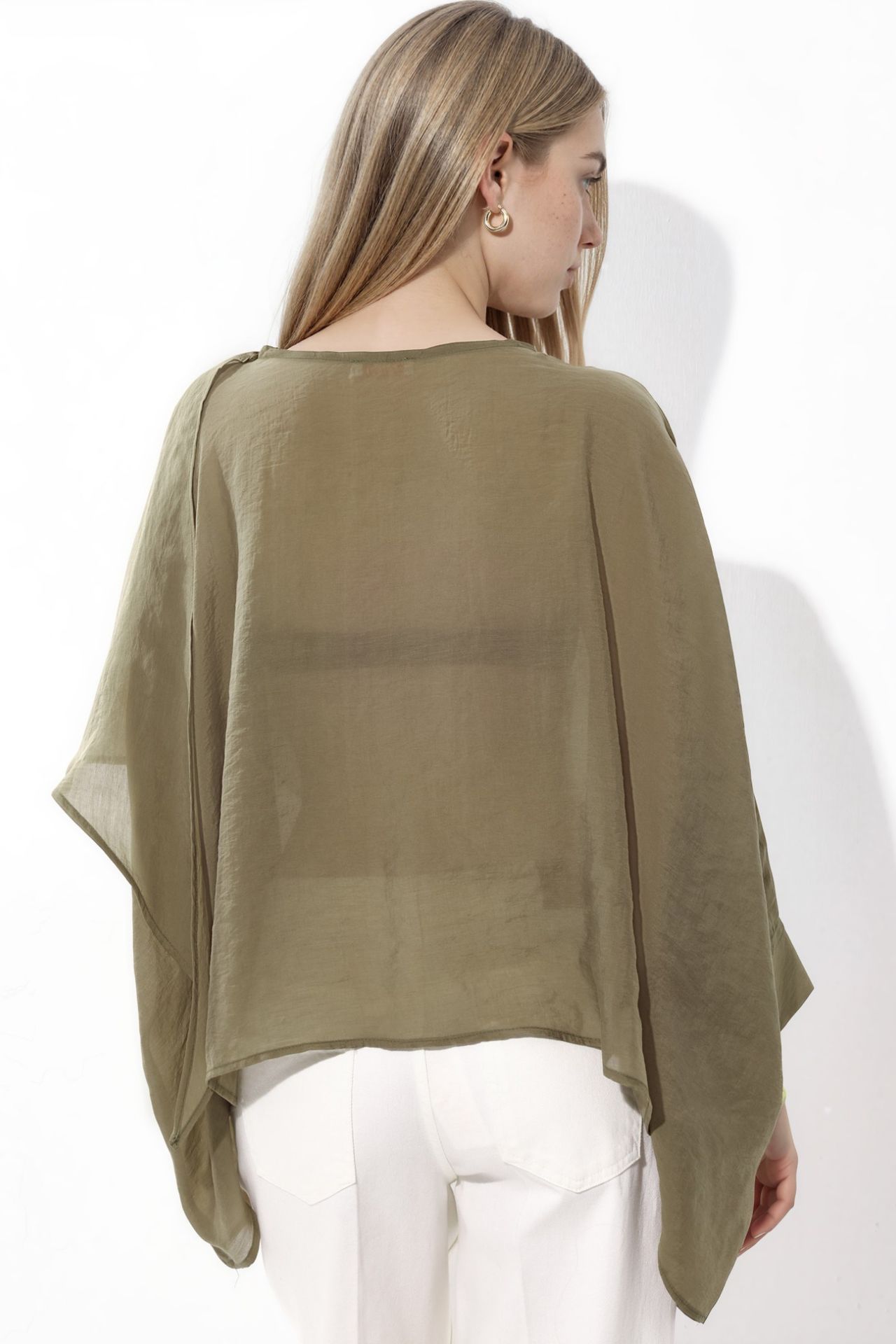 Oversized Lightweight Flowy Woven Blouse 4