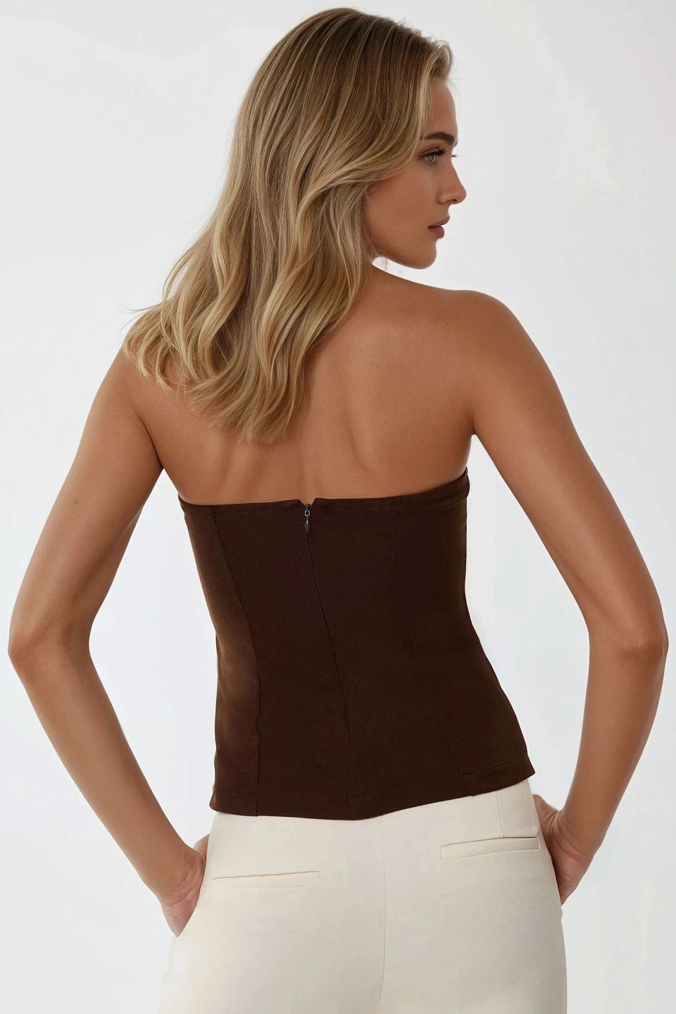 Strapless Fitted Top with Belt Accessory