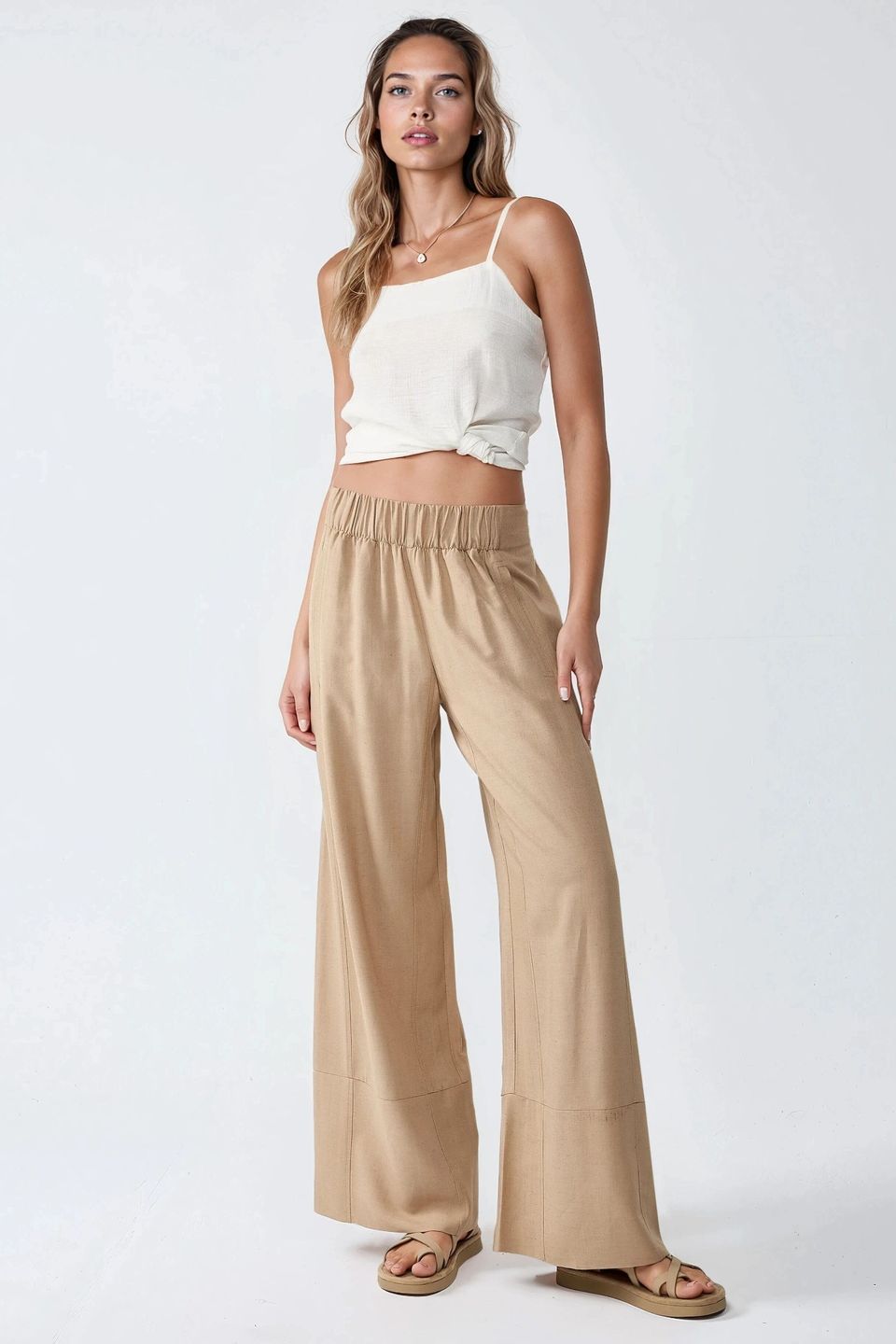 Wide Leg Elastic Waist Pants