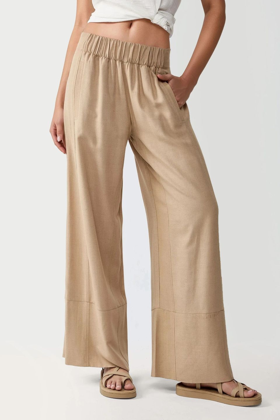 Wide Leg Elastic Waist Pants