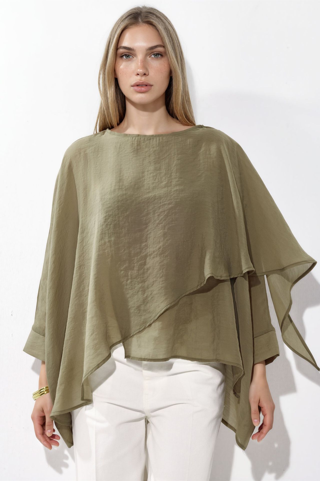 Oversized Lightweight Flowy Woven Blouse 7