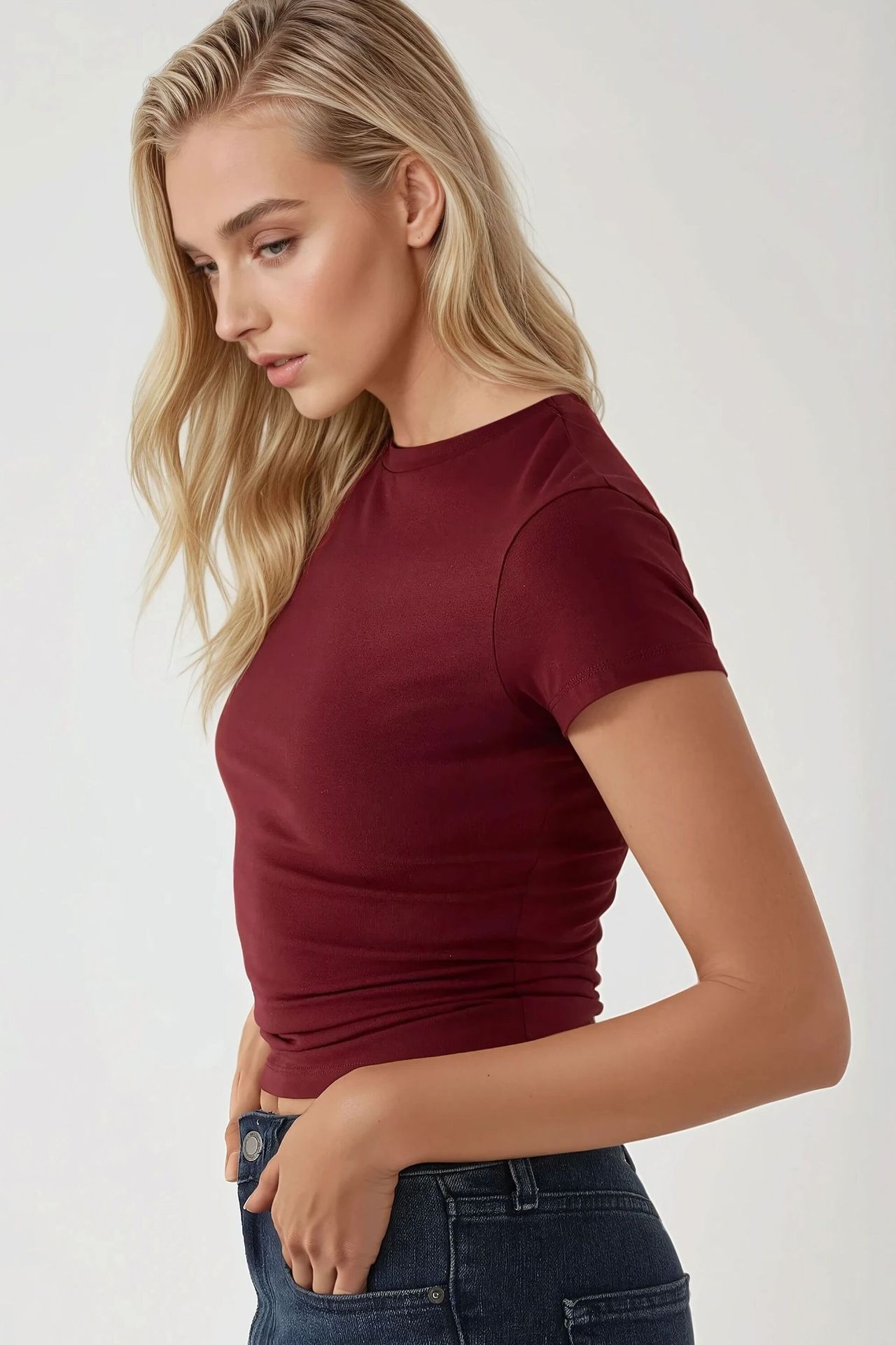 Slim Fit Soft Touch Cotton Crew Neck T-Shirt