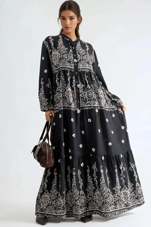 Floral Viscose Maxi Dress