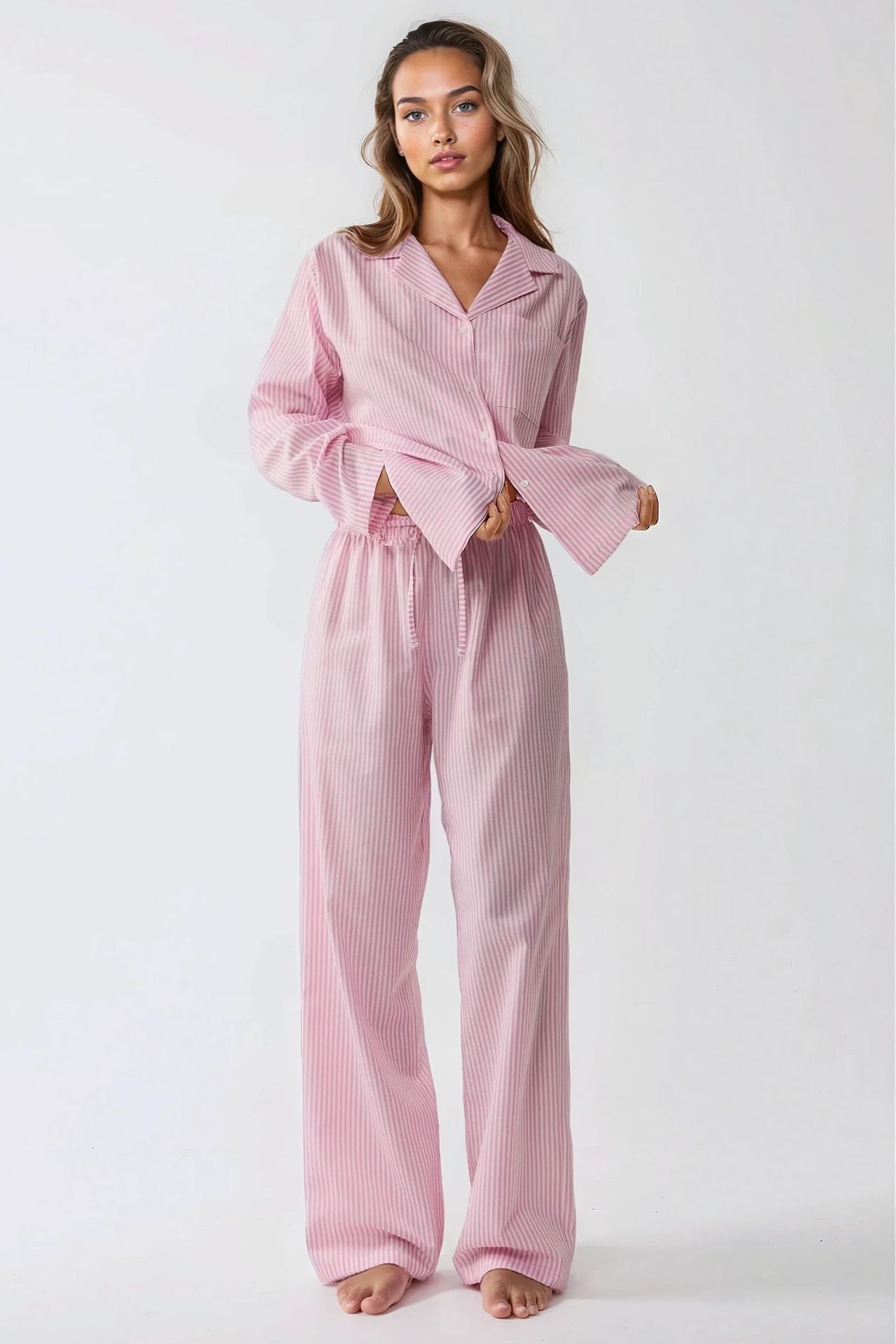 Striped Cotton Pajama Set 