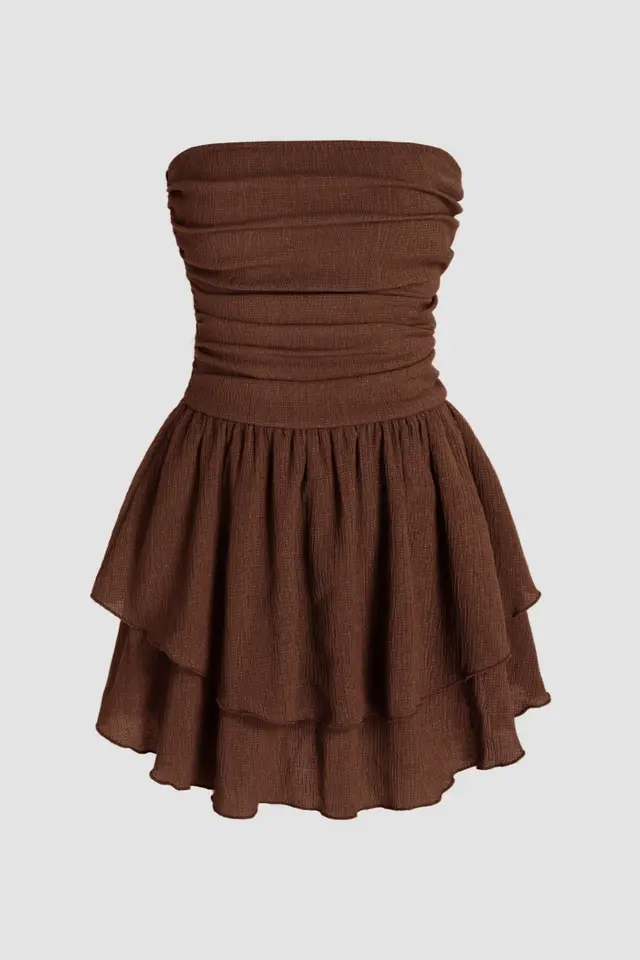 Strapless Ruffle Mini Dress