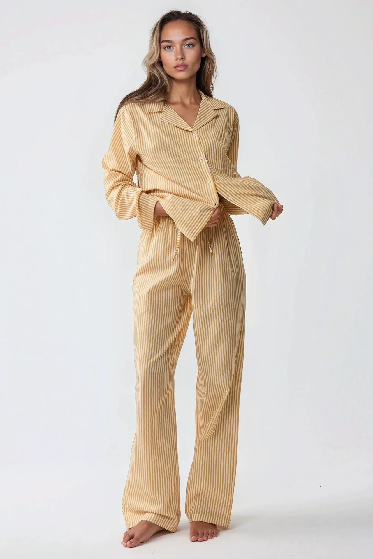 Striped Cotton Pajama Set 