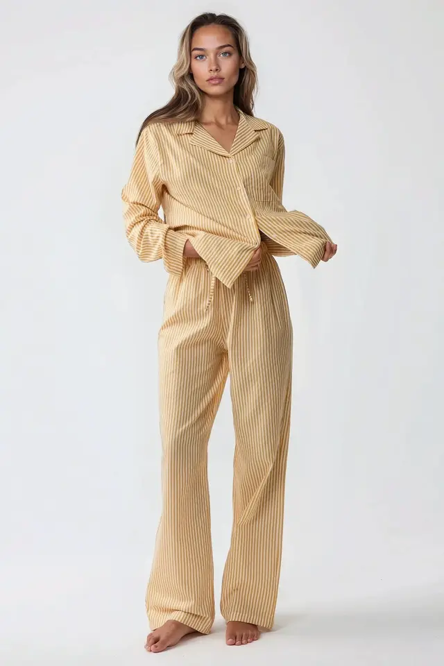 Striped Cotton Pajama Set 