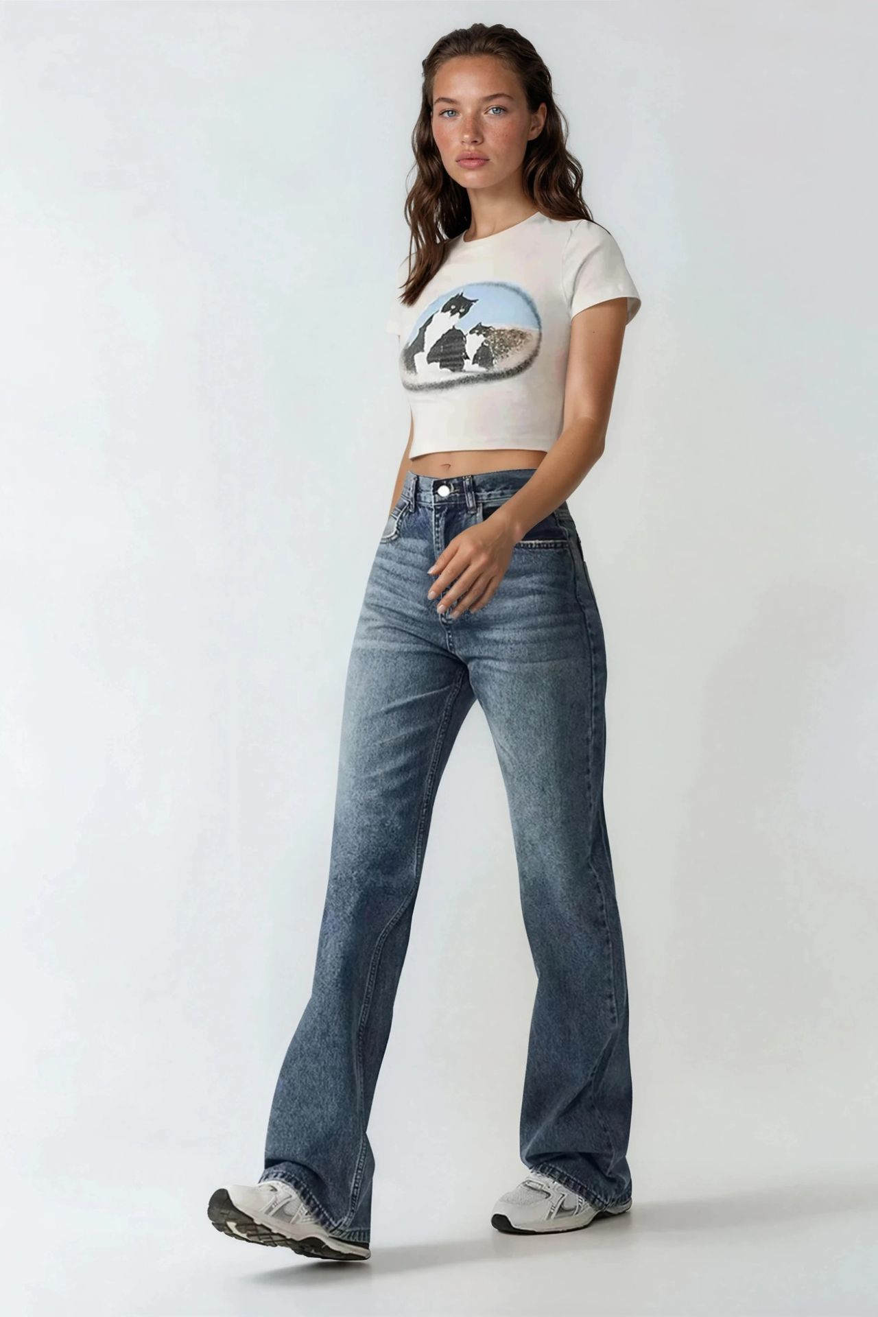 High Waist Straight Leg Denim Jeans 2