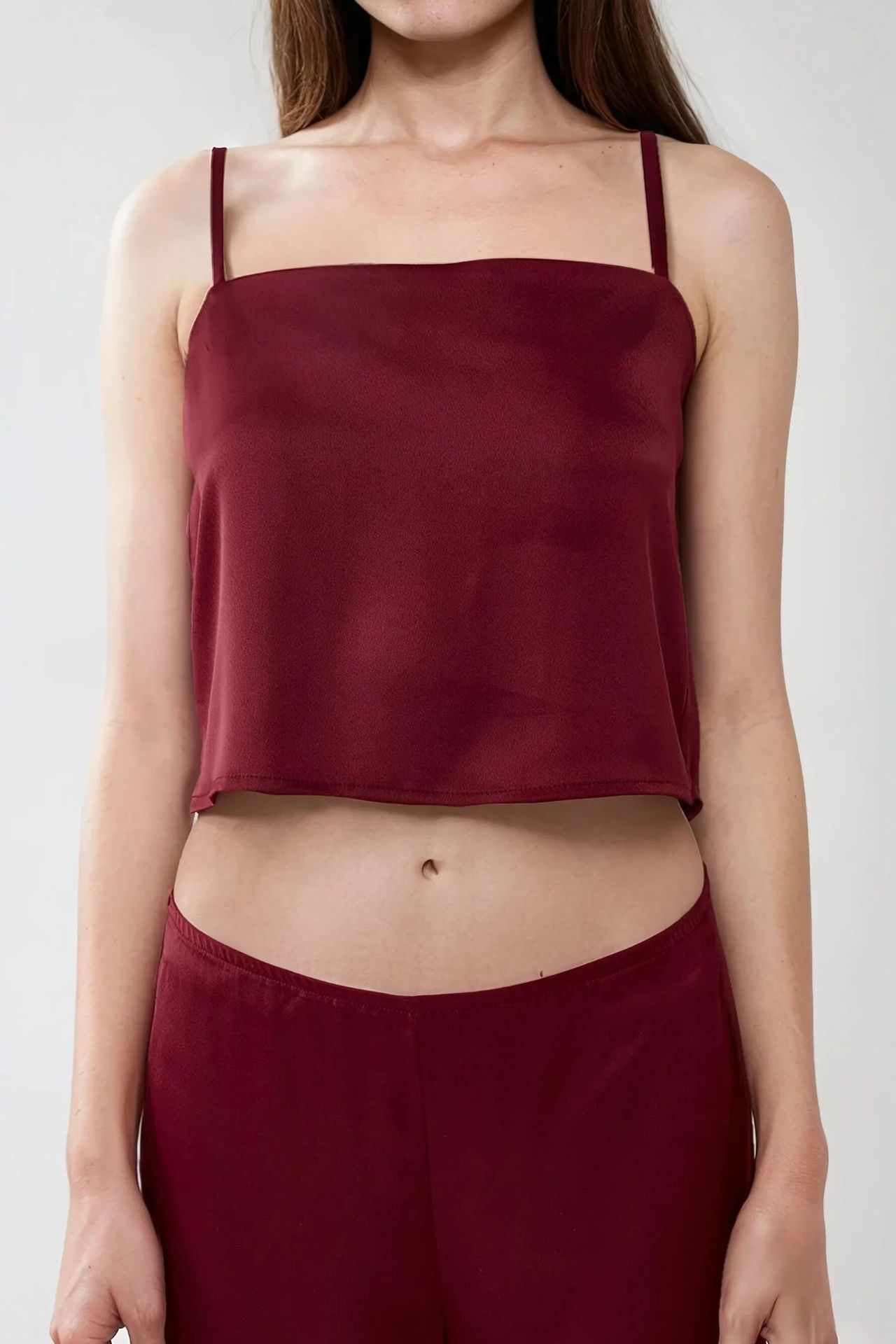 Ana Square Collar Satin Top