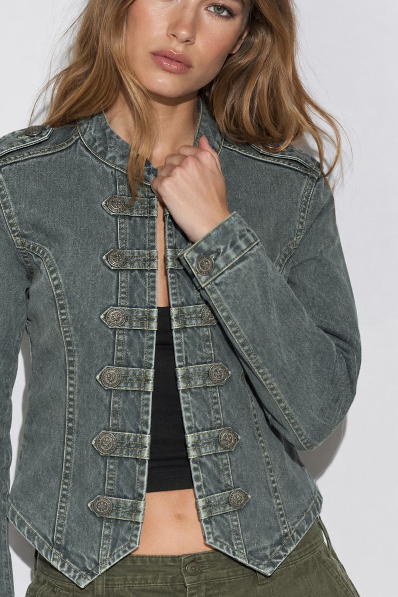 Buttoned Twill Jacket 5