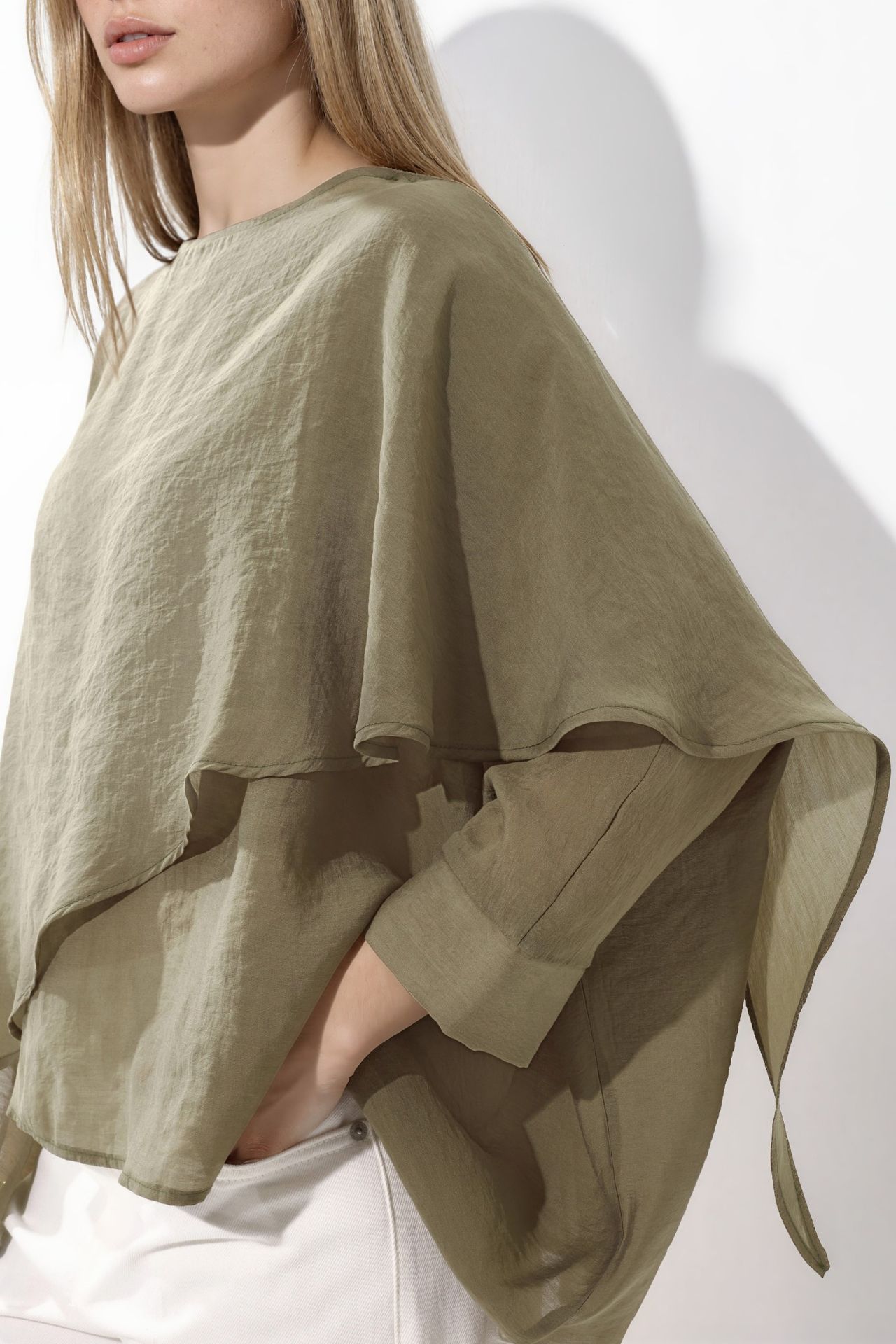 Oversized Lightweight Flowy Woven Blouse 6